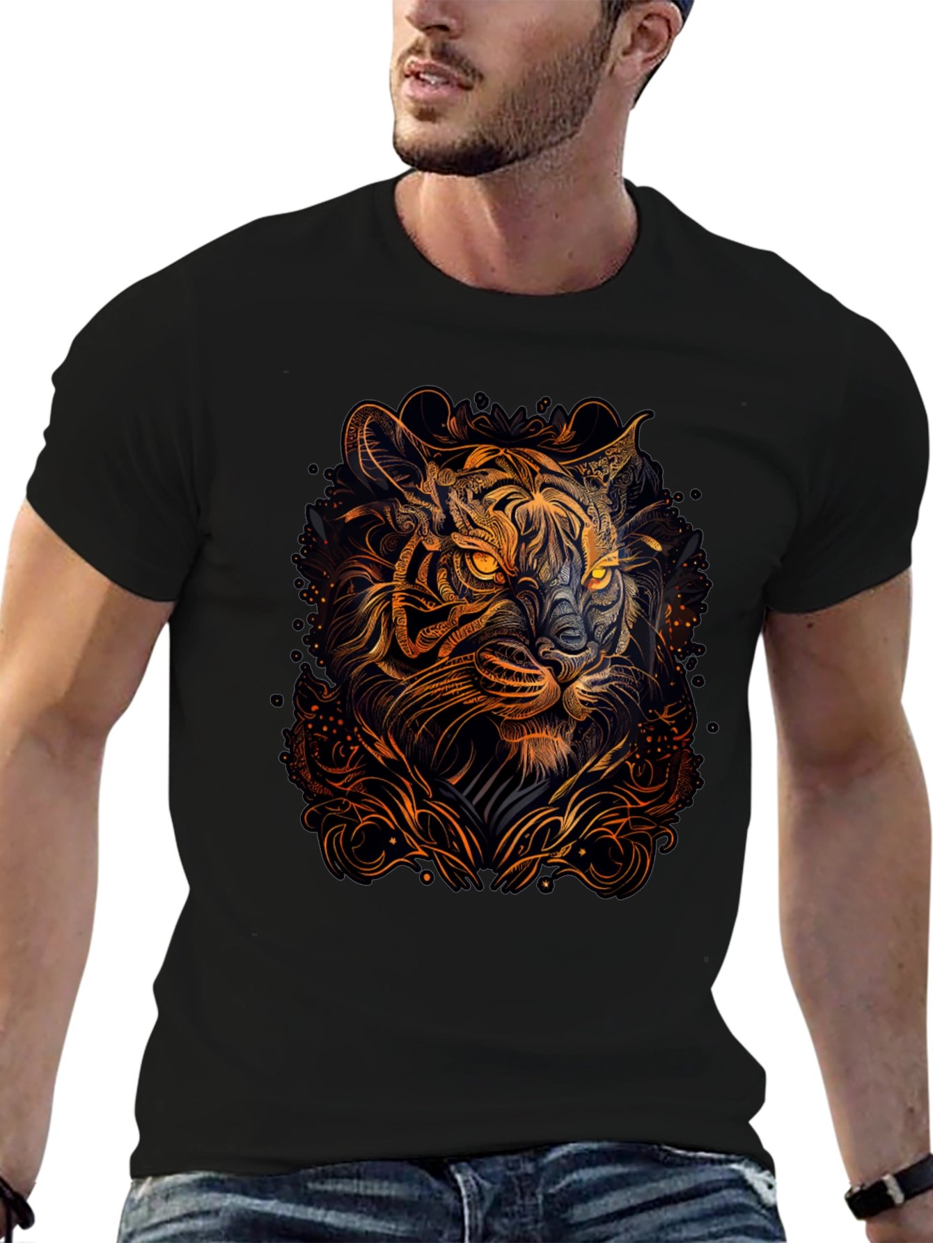 Tiger Graphic Black T-Shirt