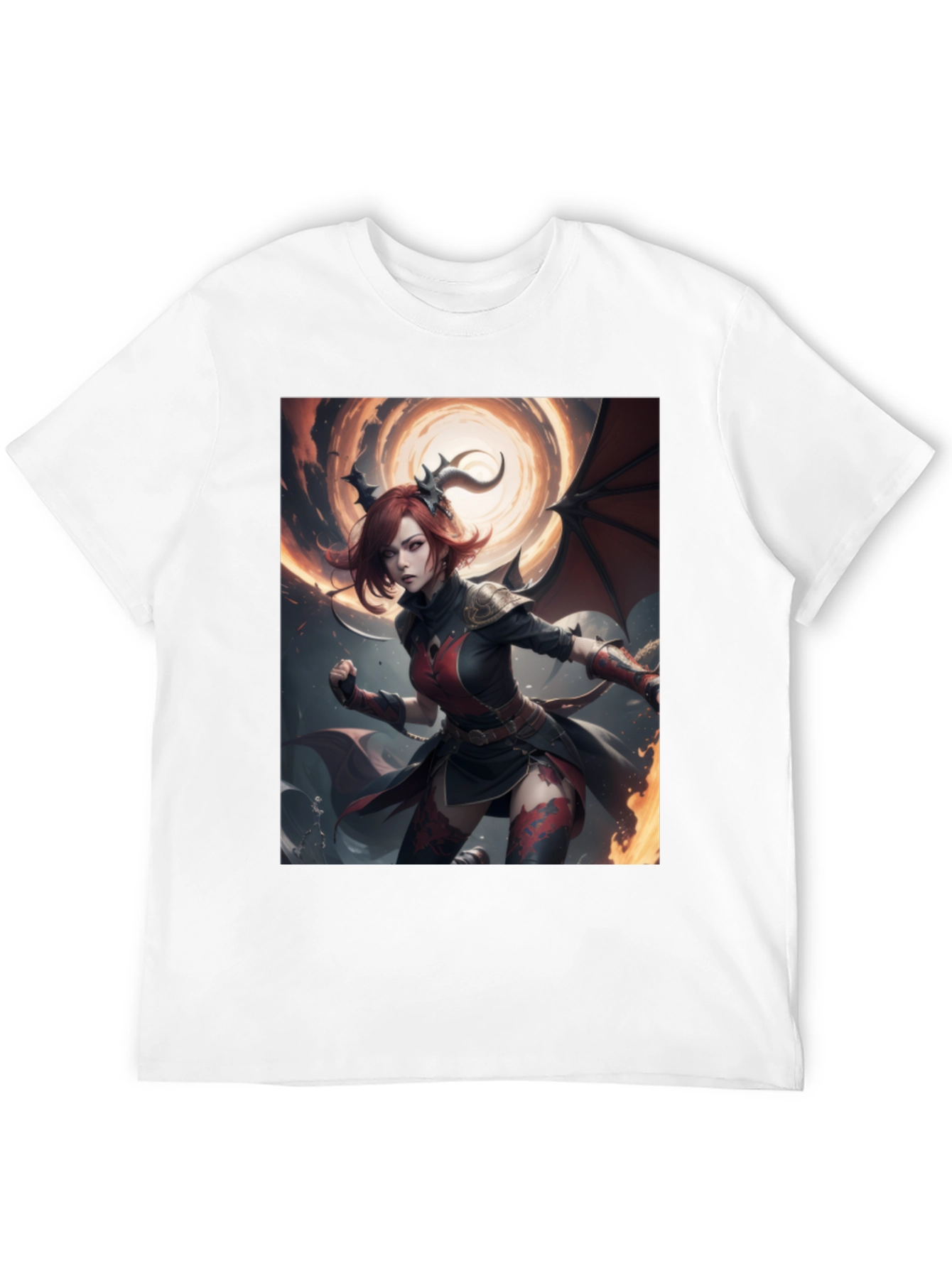 Fiery Succubus T-Shirt - Fantasy Graphic Tee