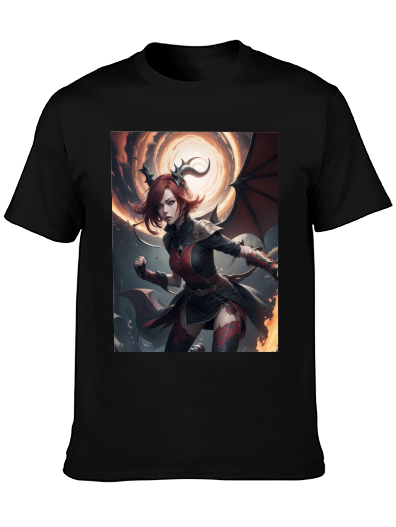 Fiery Succubus T-Shirt - Fantasy Graphic Tee
