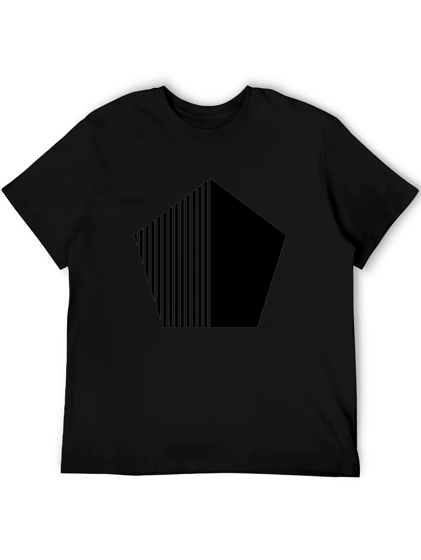 Geometric Graphic Print Mens Black T-Shirt