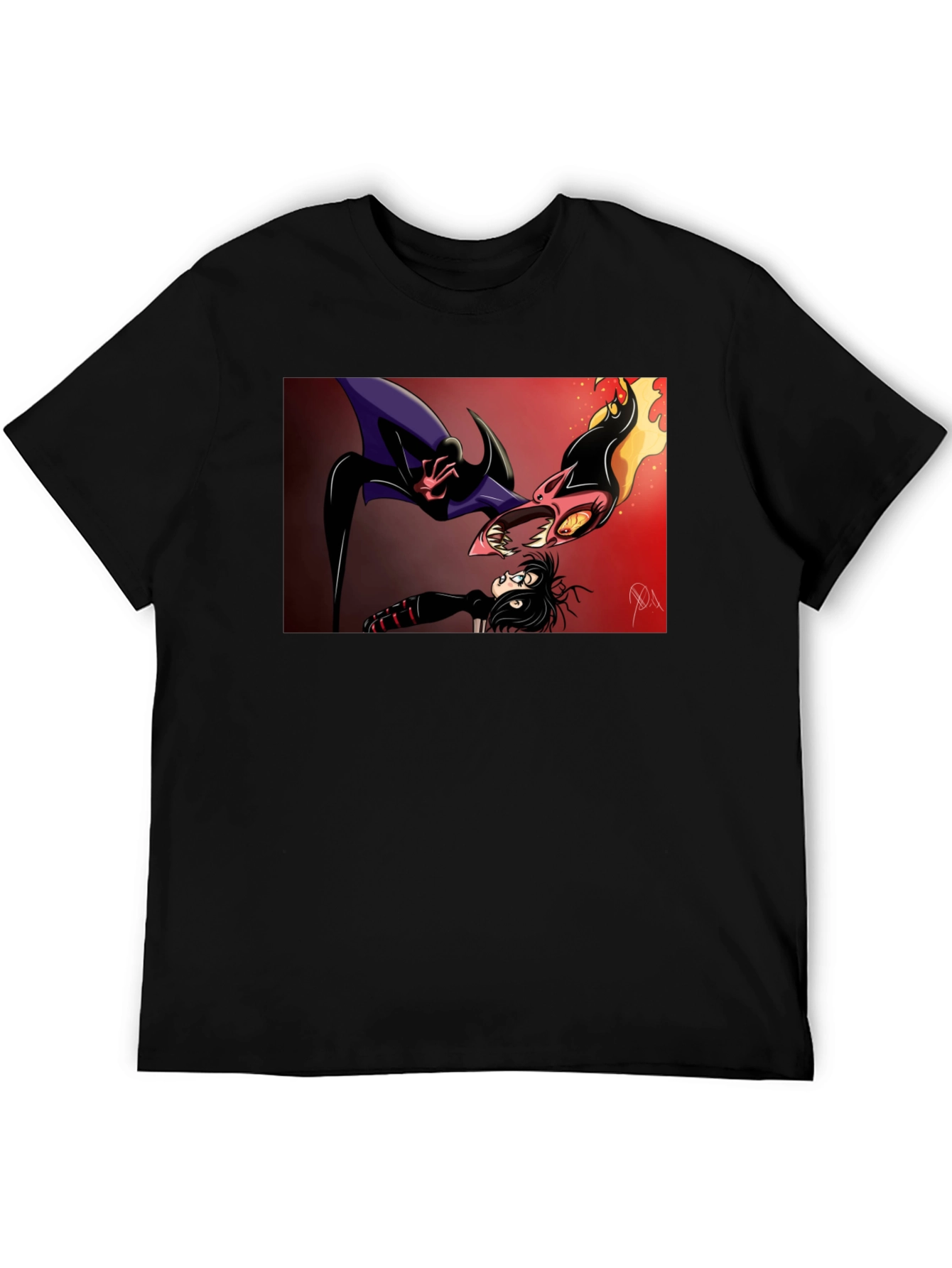 Cartoon Battle Graphic Tee - Black