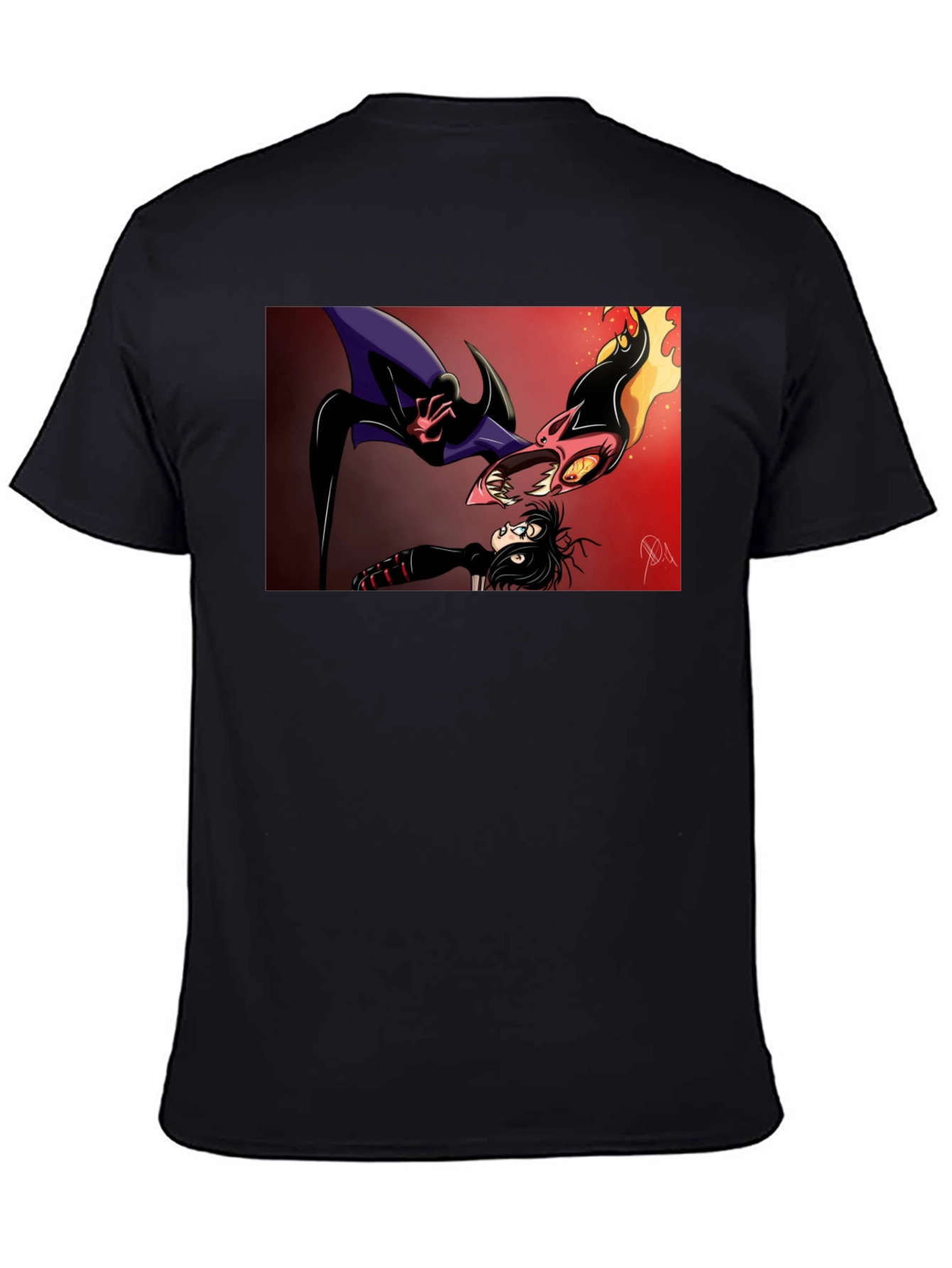 Cartoon Battle Graphic Tee - Black