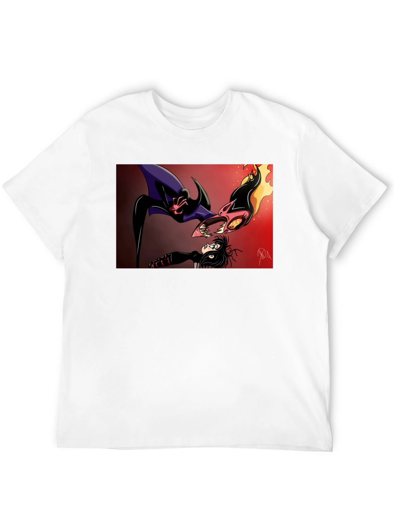 Cartoon Battle Graphic Tee - Black