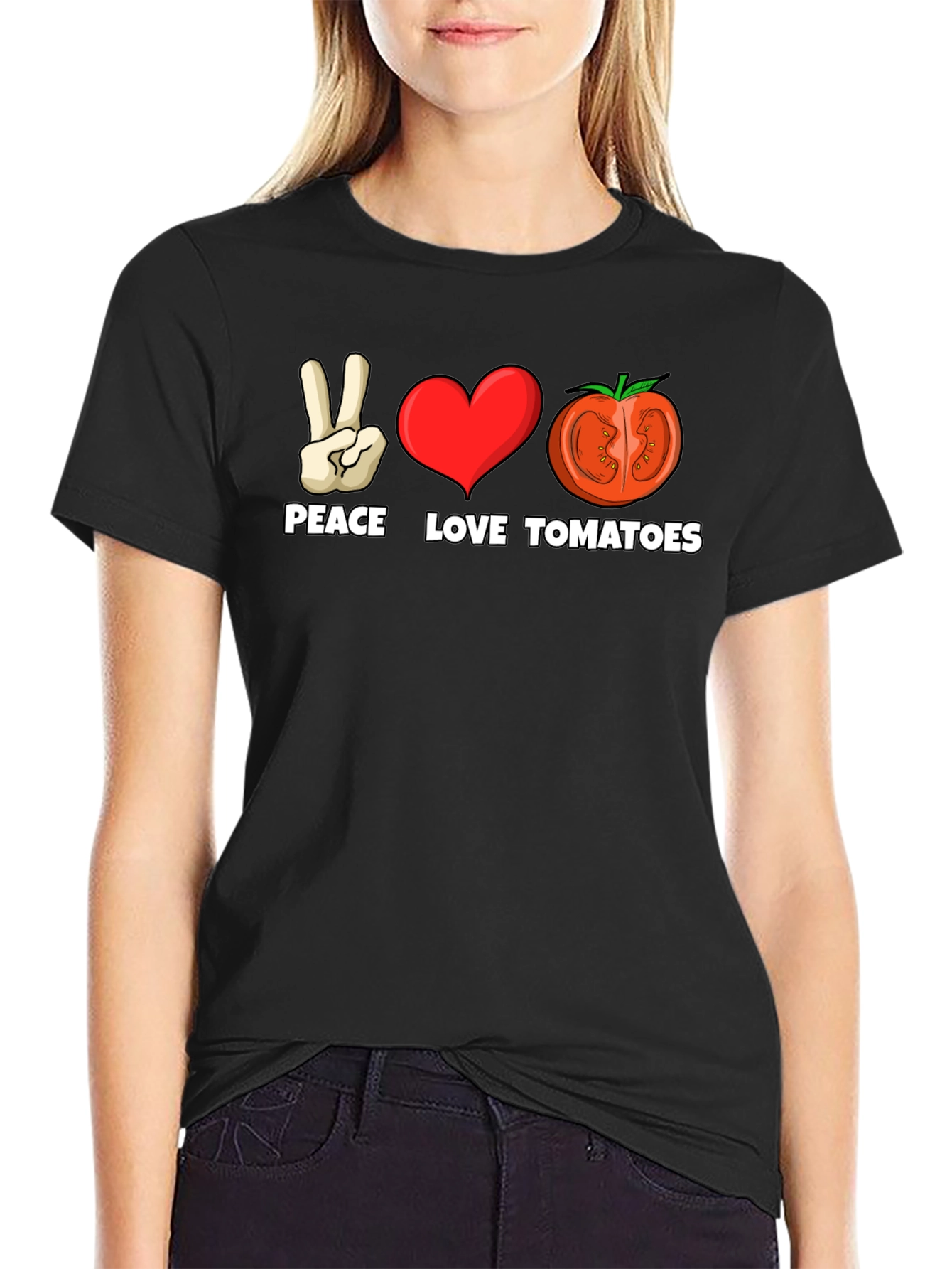 Peace Love Tomatoes Graphic T-Shirt