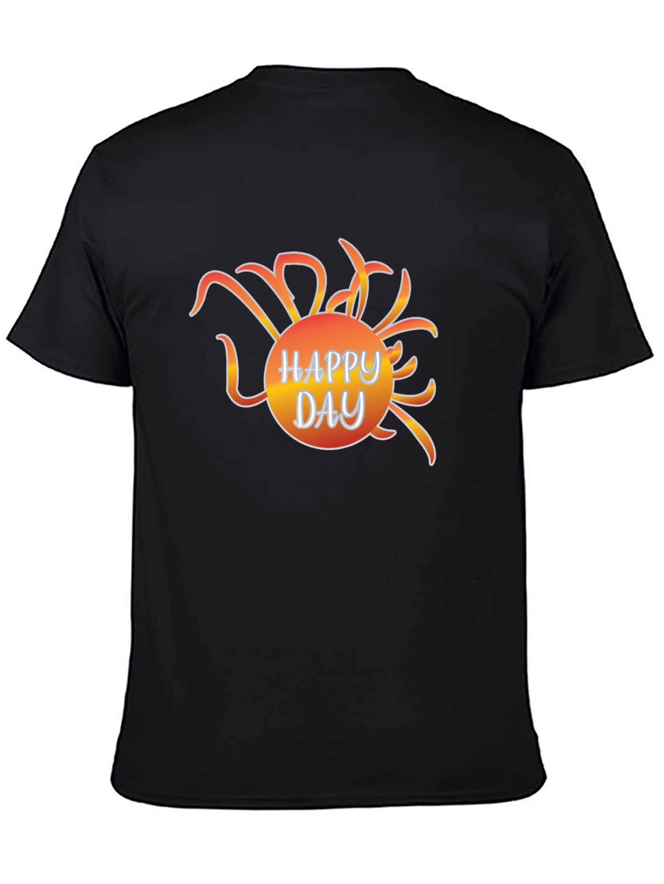 Happy Day Graphic Tee - Black Casual T-Shirt