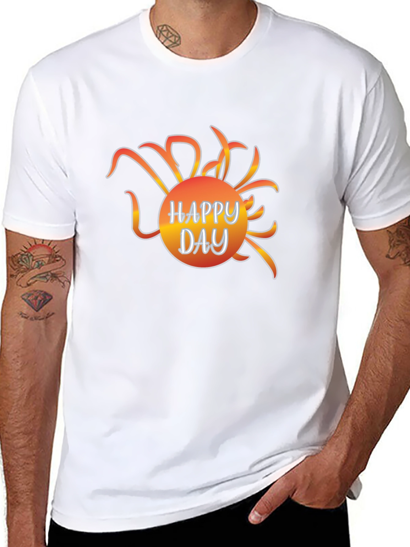 Happy Day Graphic Tee - Black Casual T-Shirt