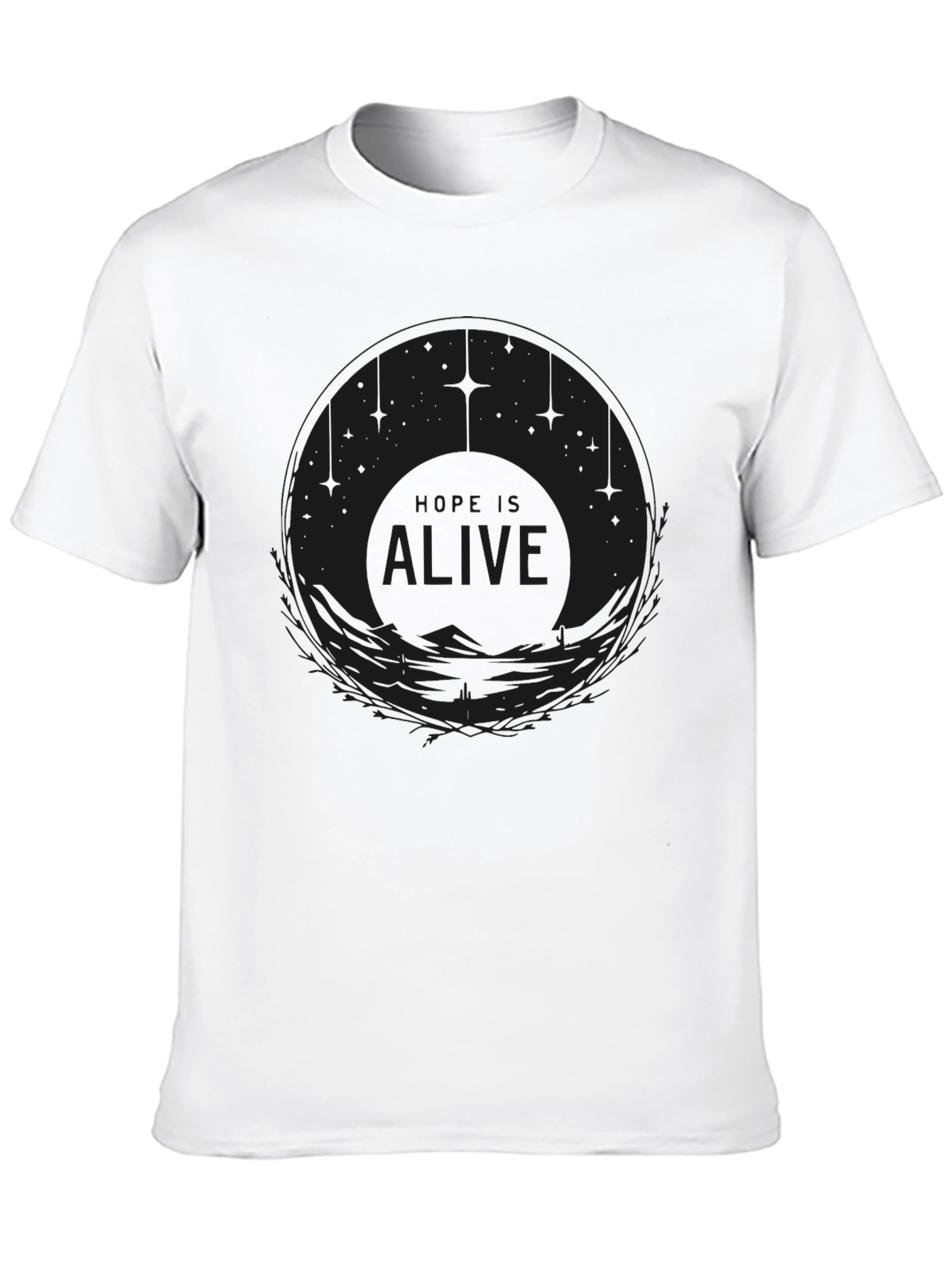 Alive Graphic Print Black Cotton Tee