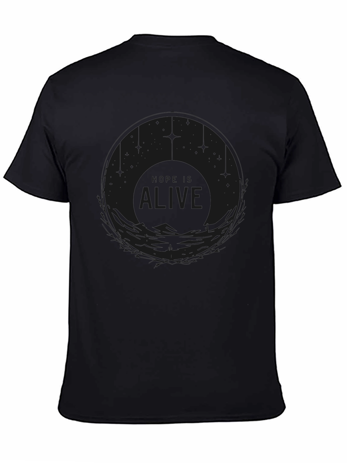 Alive Graphic Print Black Cotton Tee