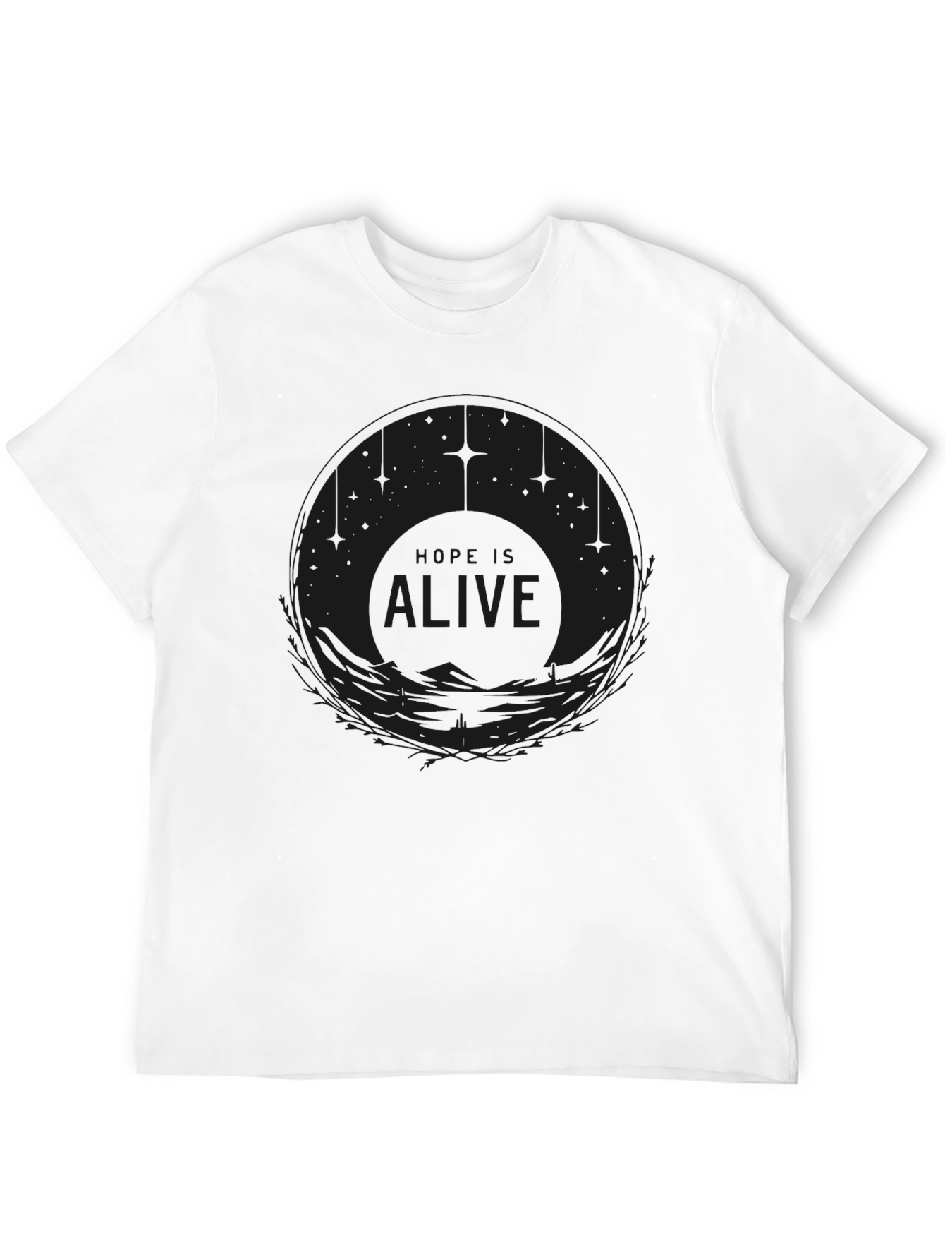 Alive Graphic Print Black Cotton Tee