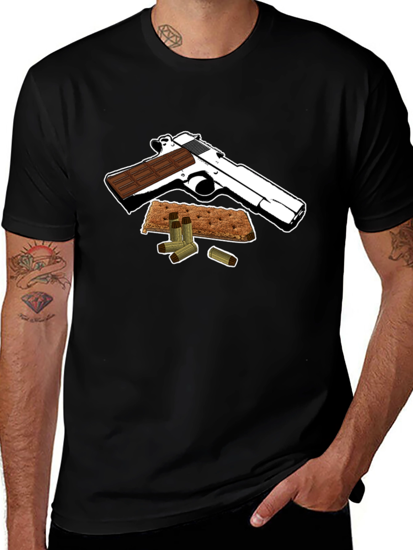 Smores Gun T-Shirt - Funny Dessert Graphic Tee
