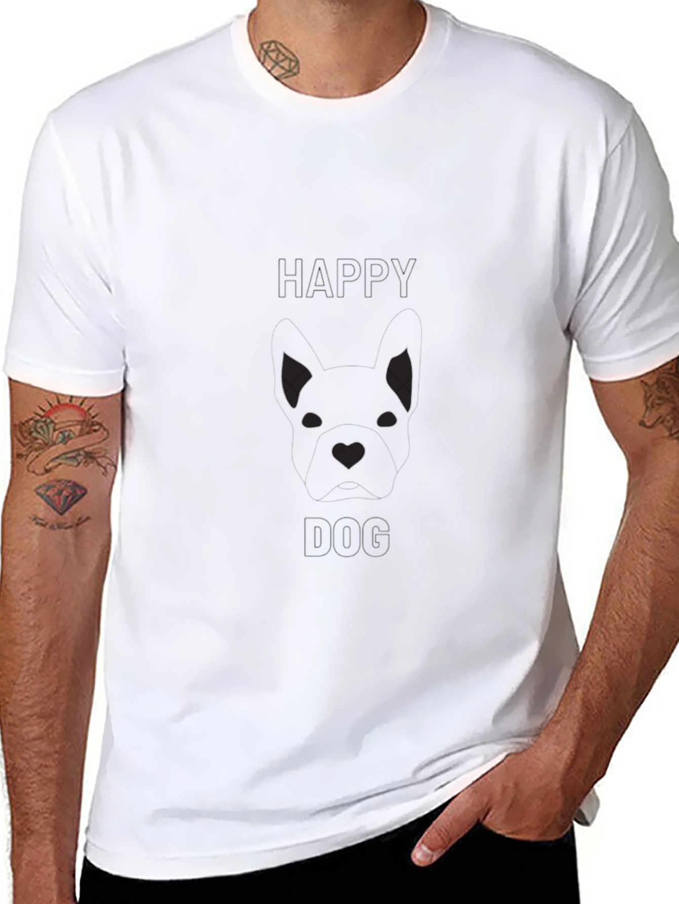 Mens Black Graphic Tee - Hello Dog