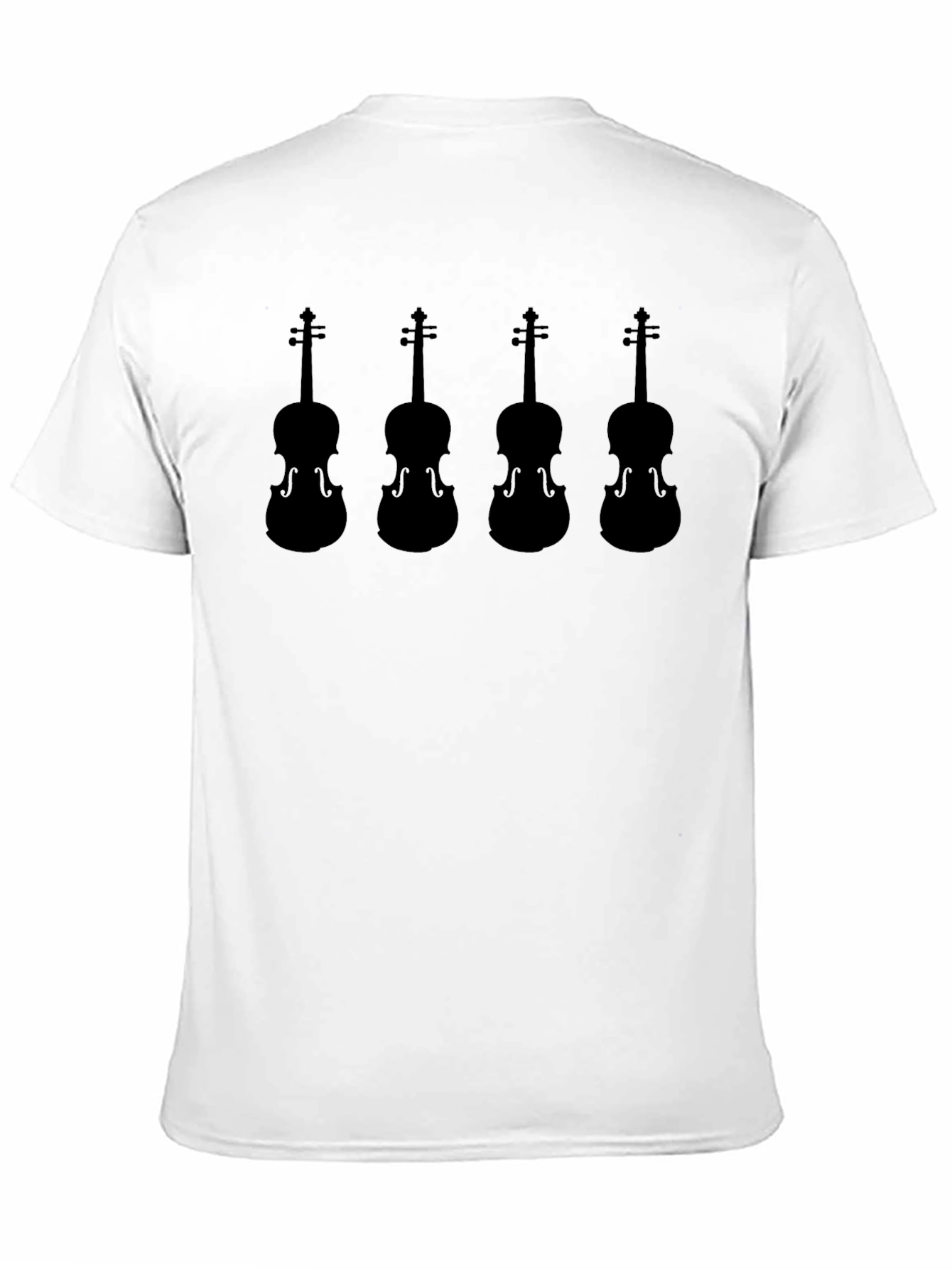Violin Silhouette Graphic Tee - Black Cotton T-Shirt