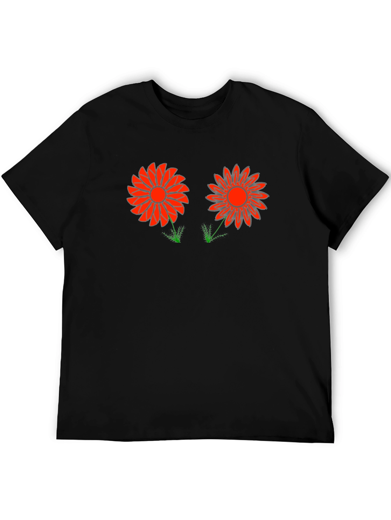 Funky Flower Graphic Tee - Black