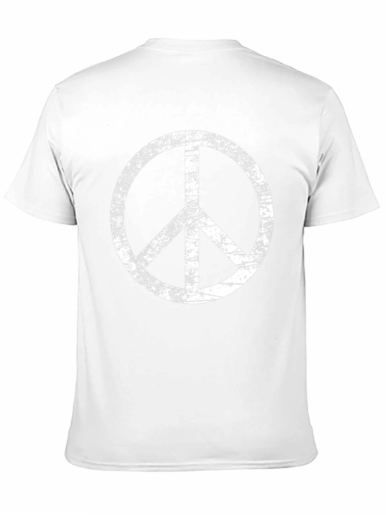 Peace Sign Distressed Black T-Shirt