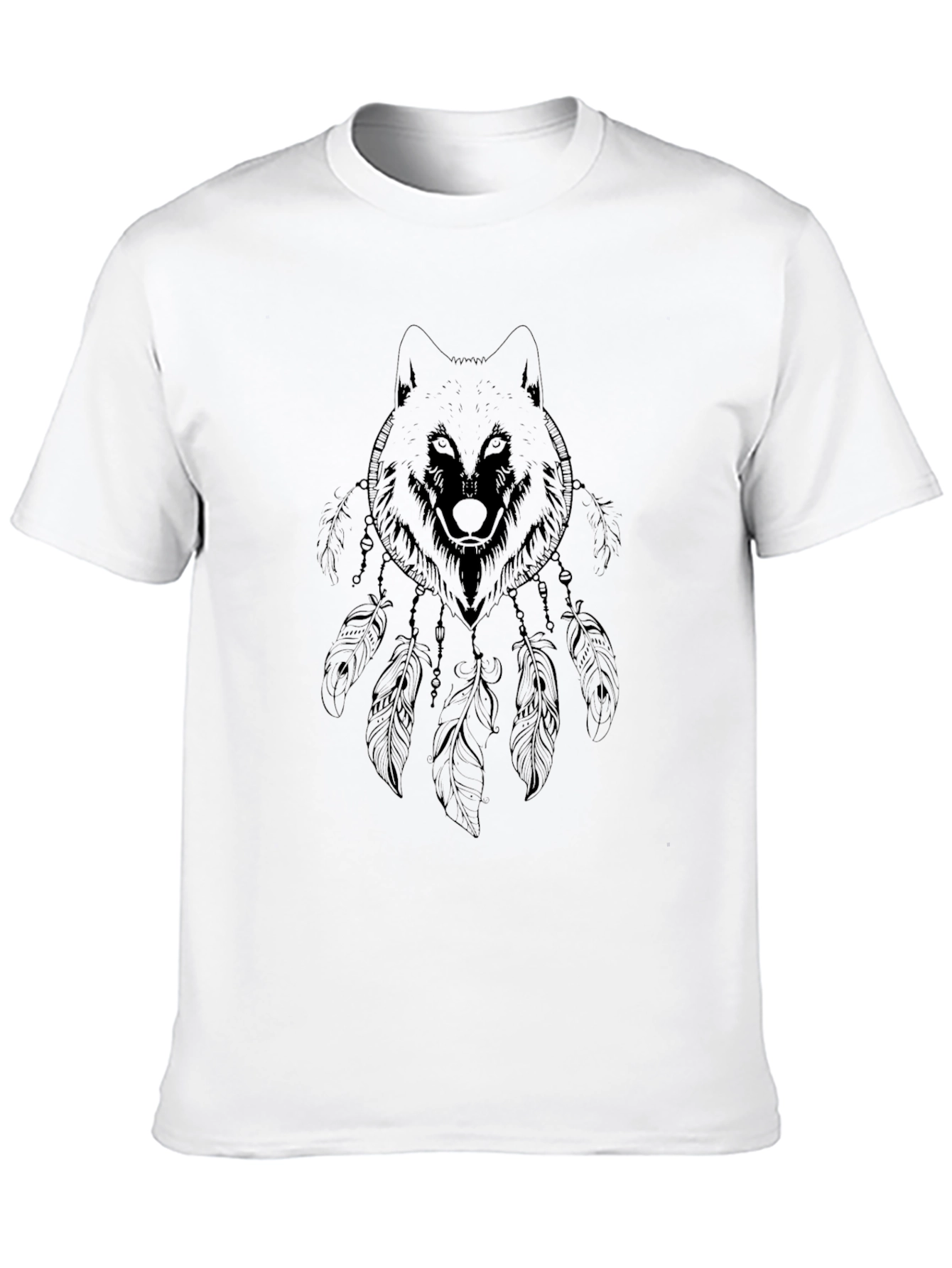 Black Wolf Dreamcatcher Graphic Tee