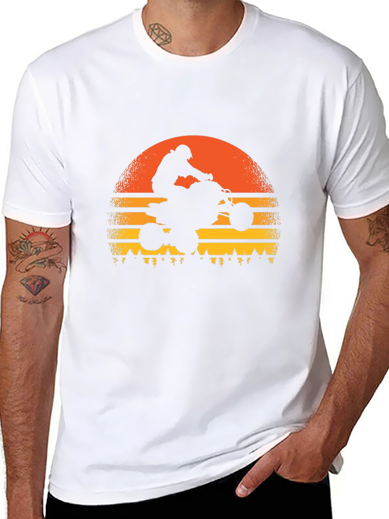 Sunset ATV Rider Graphic Tee - Black