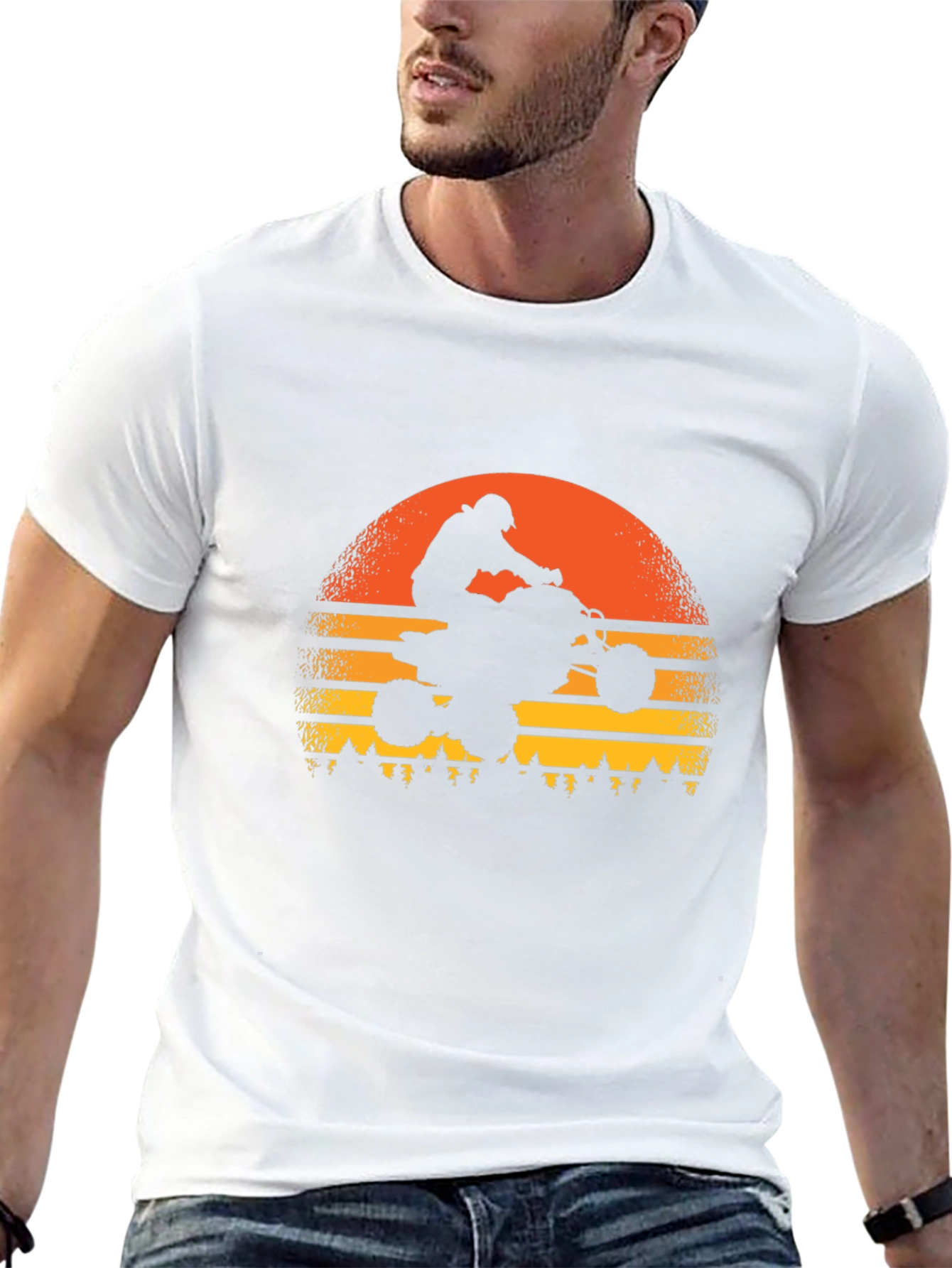 Sunset ATV Rider Graphic Tee - Black
