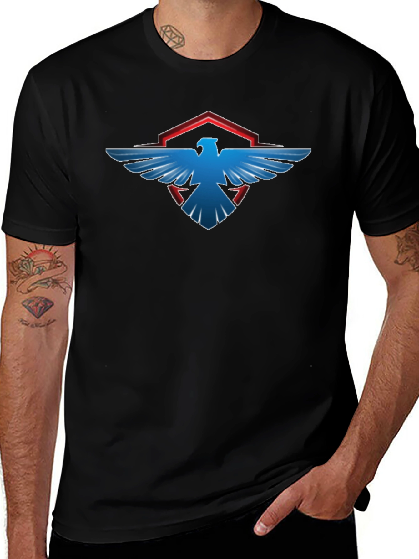 Bold Eagle Graphic Tee - Mens Black T-Shirt