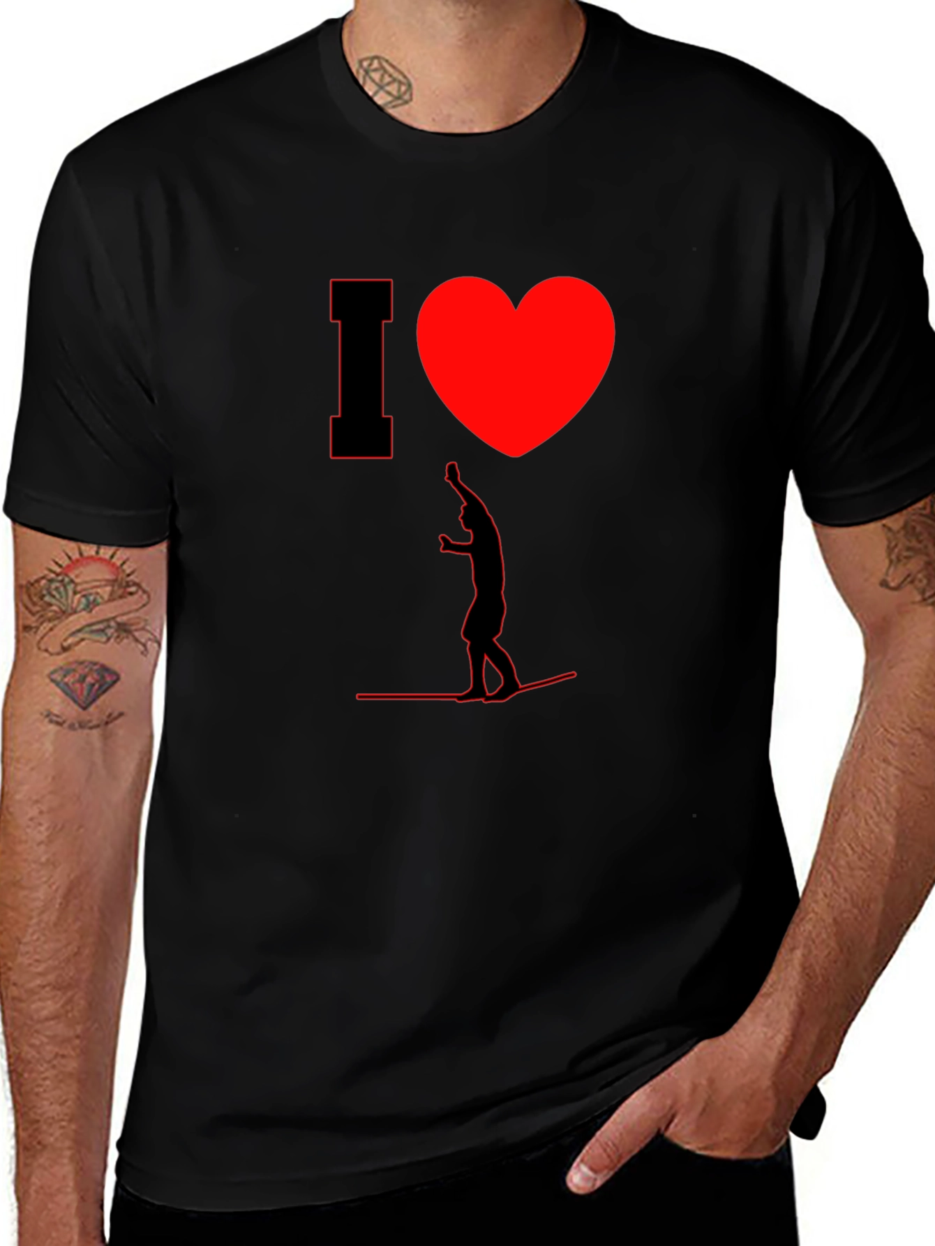 I Heart Wakeboarding Mens T-Shirt