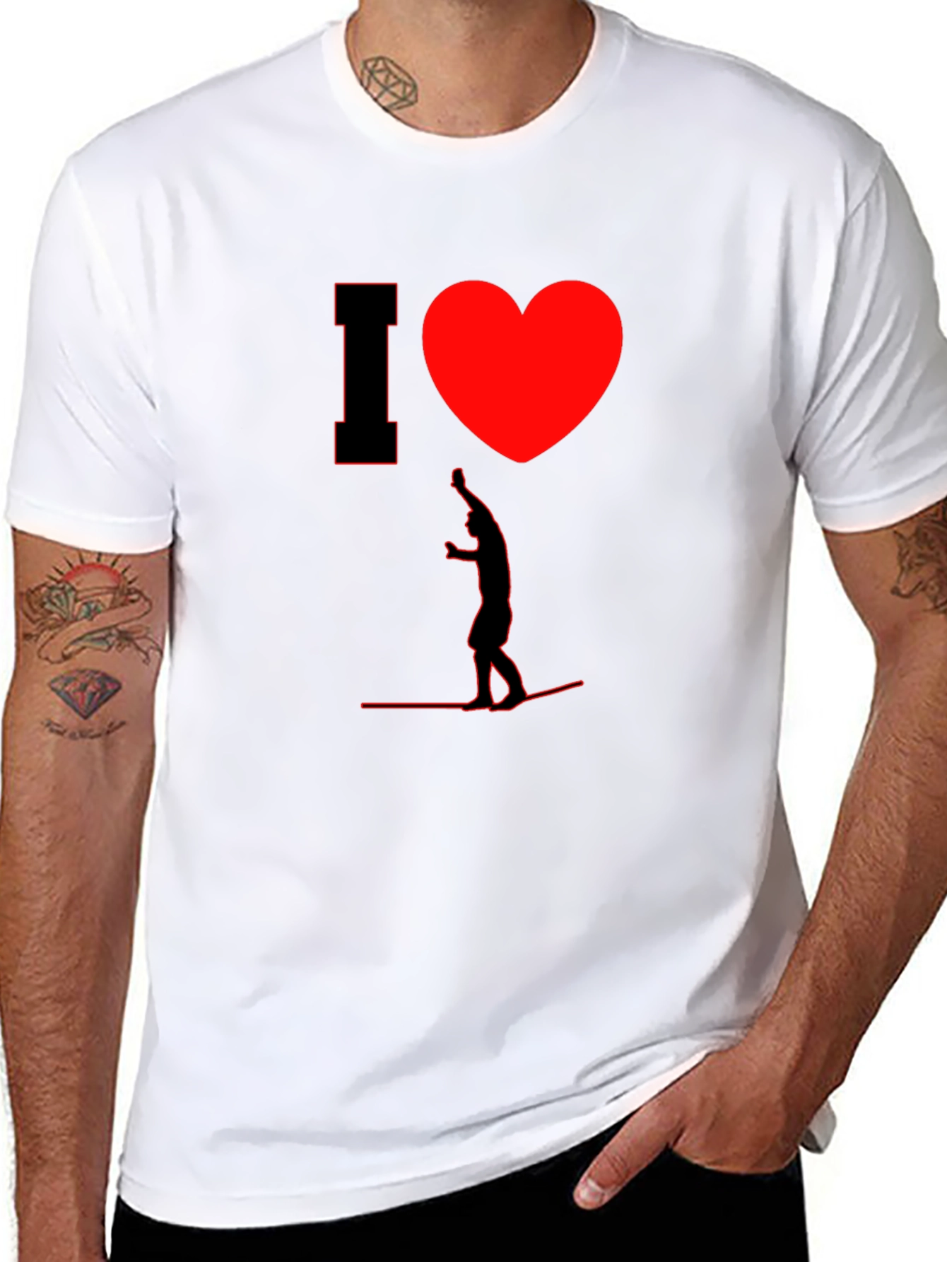 I Heart Wakeboarding Mens T-Shirt