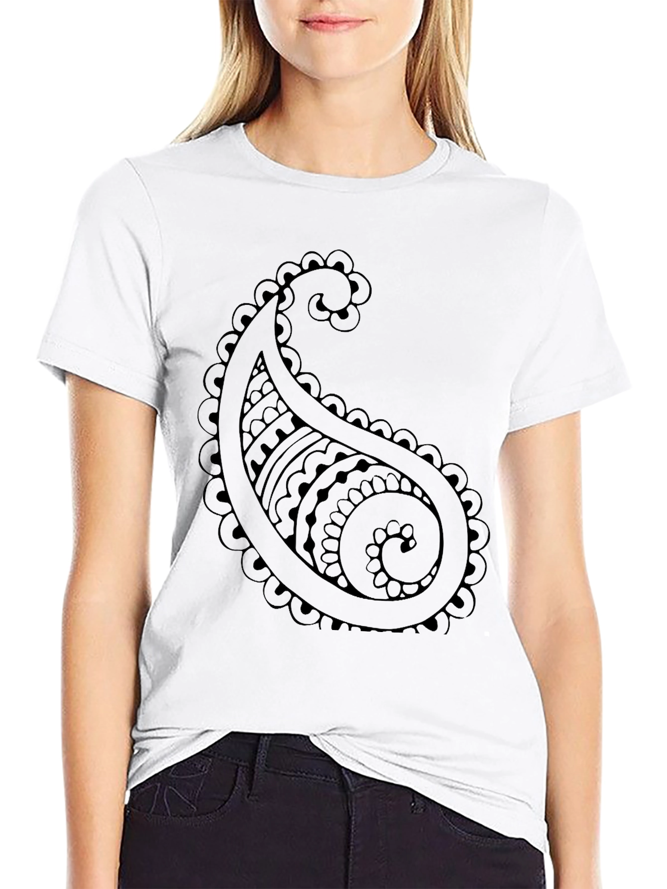 Paisley Graphic Black T-Shirt