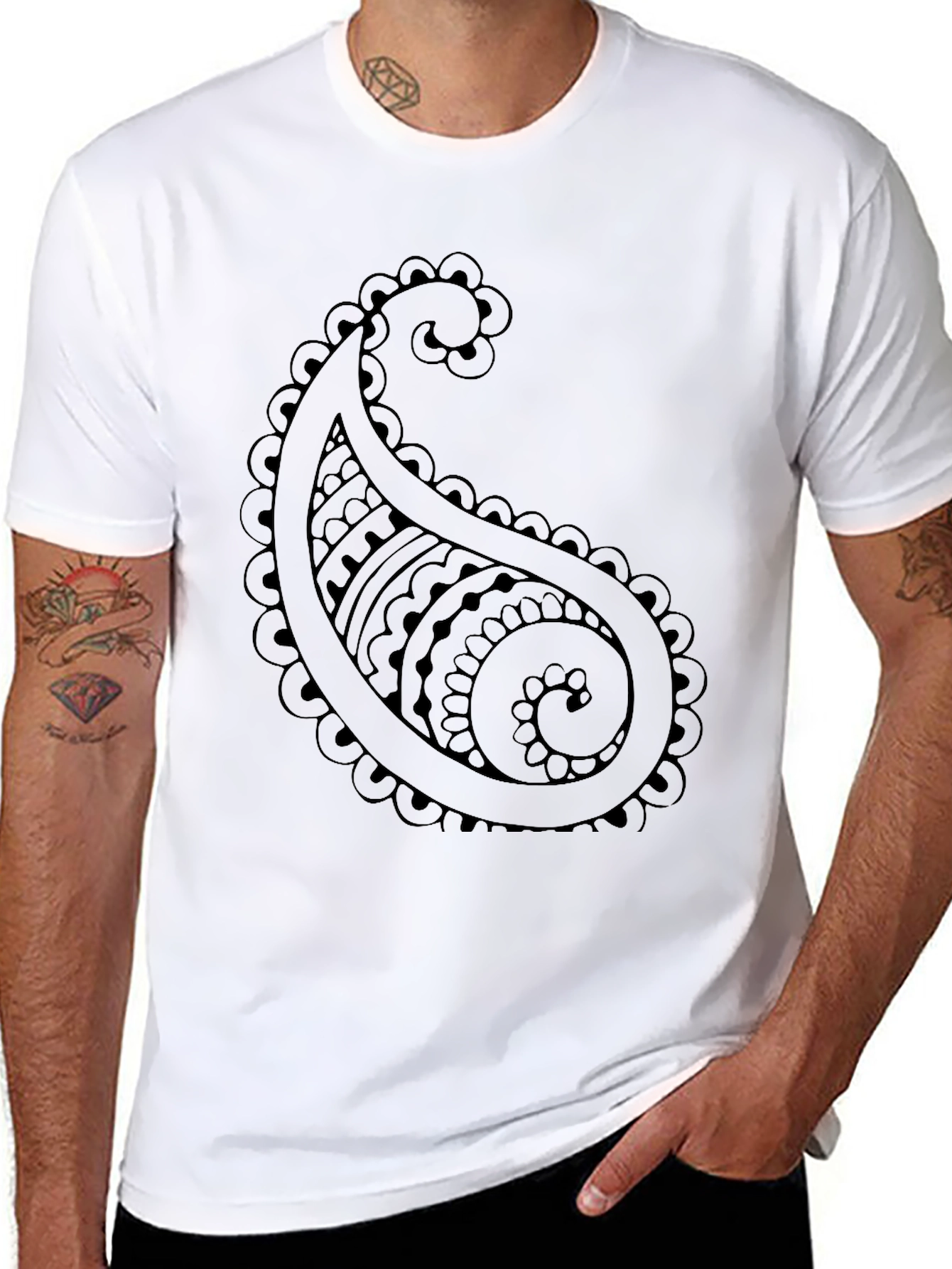 Paisley Graphic Black T-Shirt