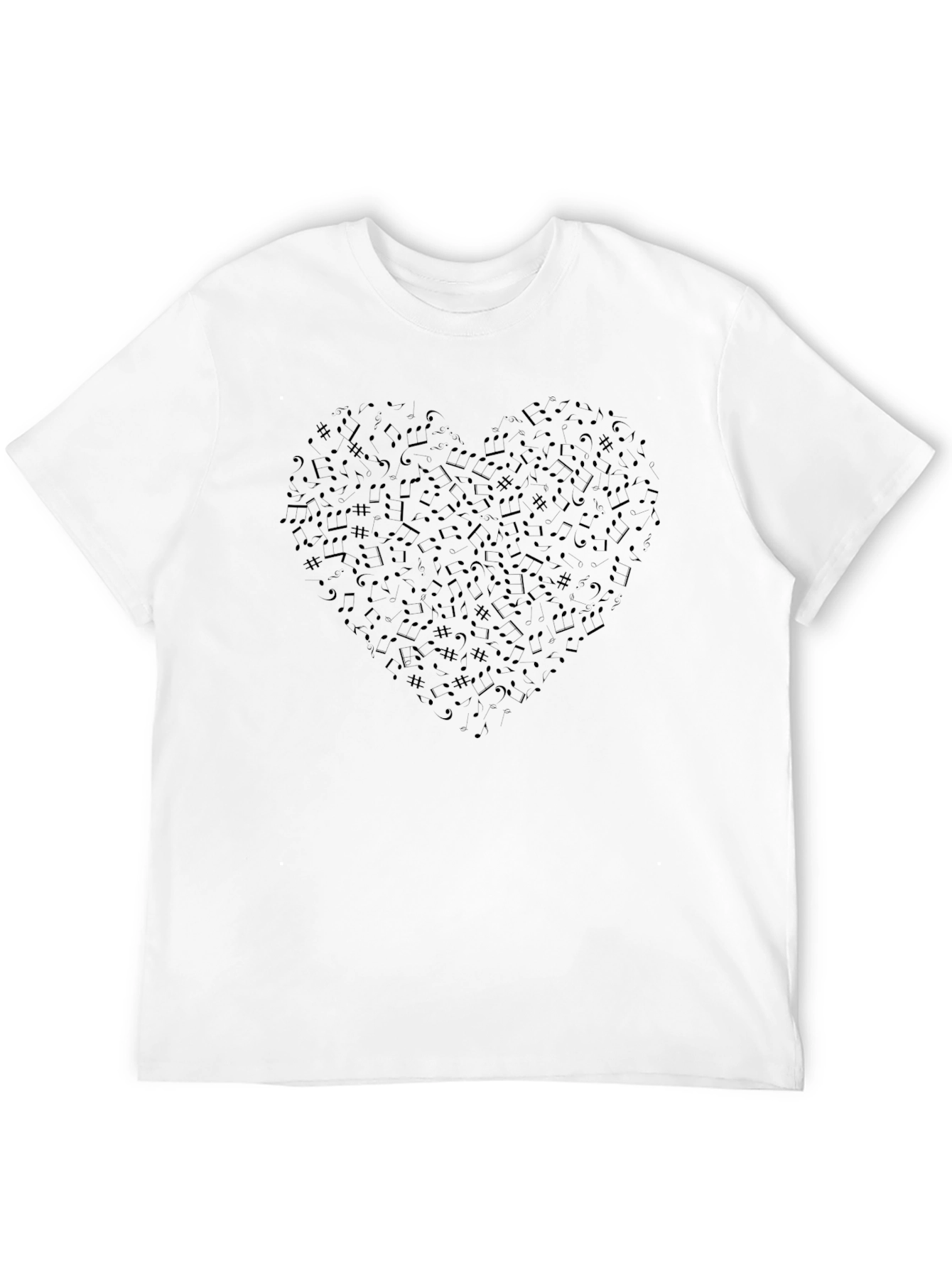 Musical Heart T-Shirt - Black Crew Neck Tee