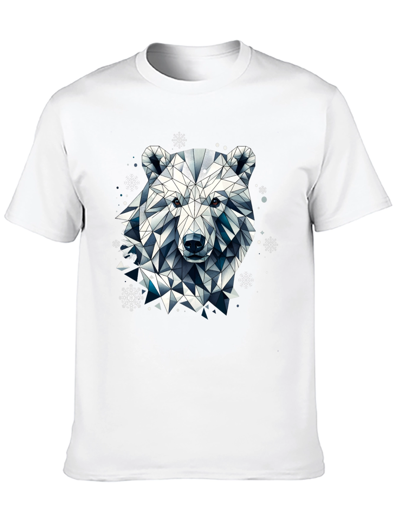 Geometric Polar Bear Black T-Shirt