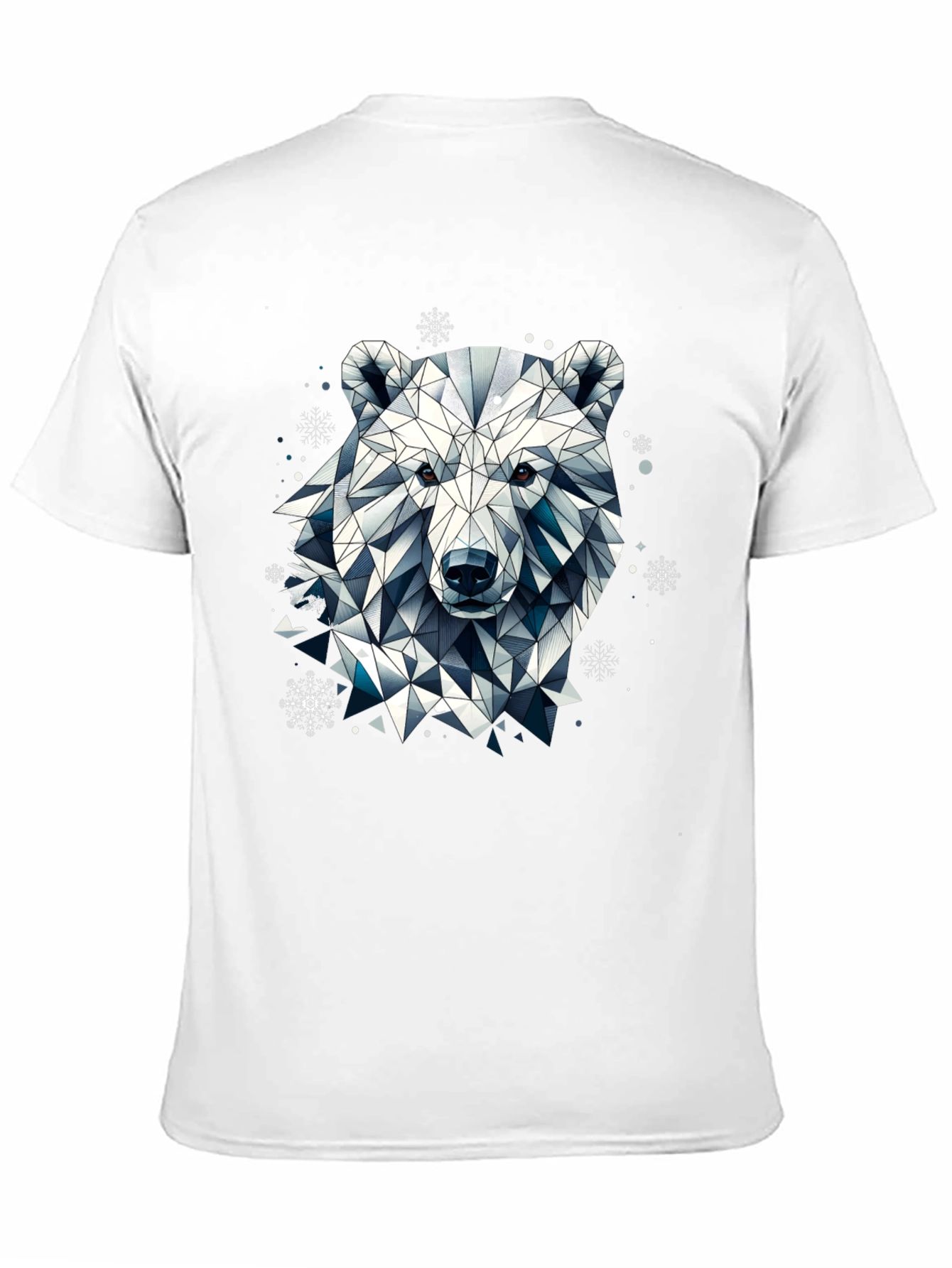 Geometric Polar Bear Black T-Shirt