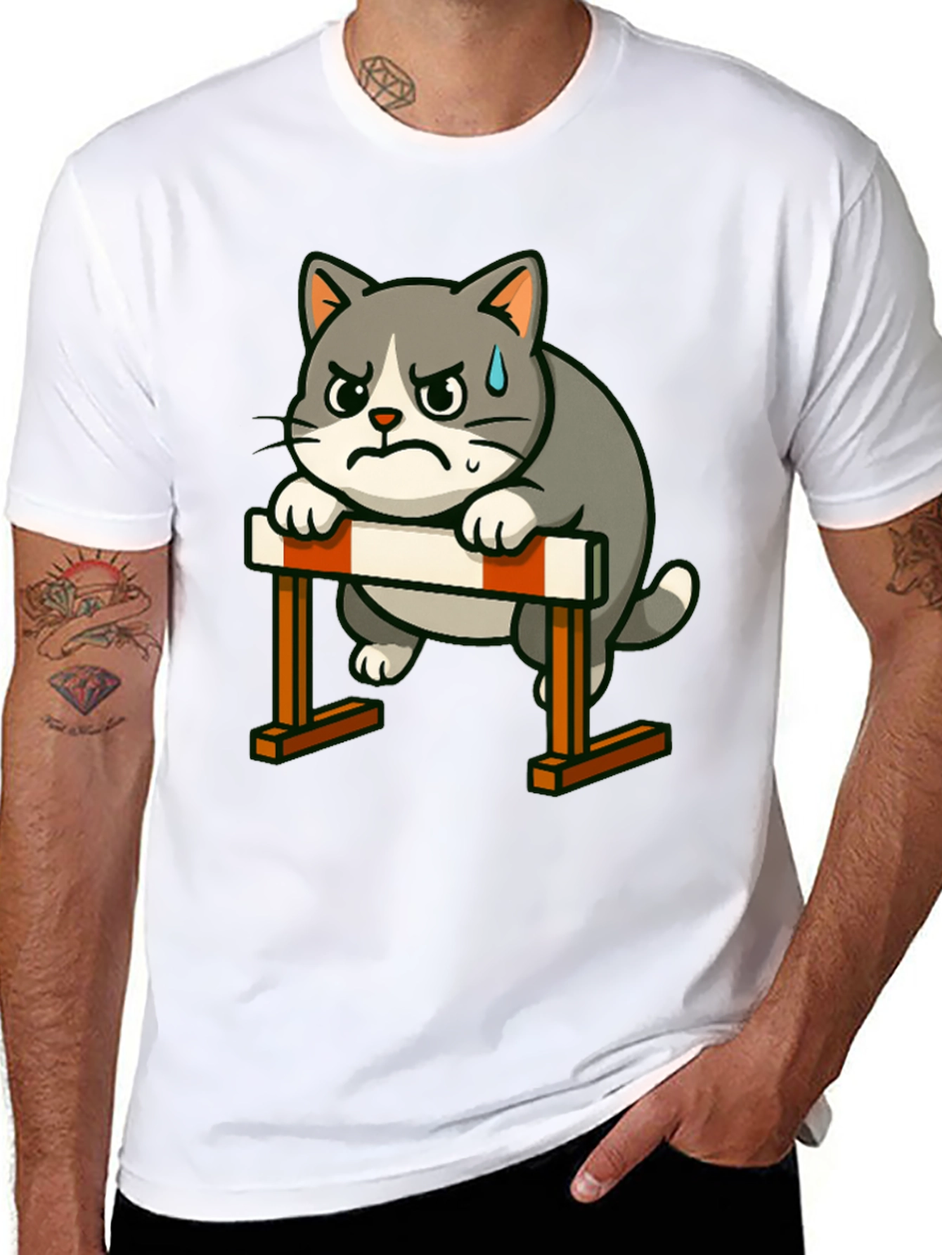 Cat Hurdler Graphic T-Shirt