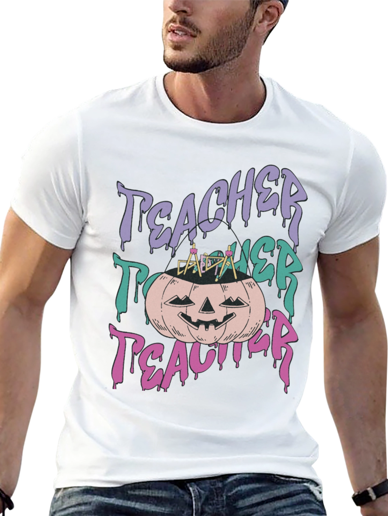 Teacher Halloween Pumpkin T-Shirt