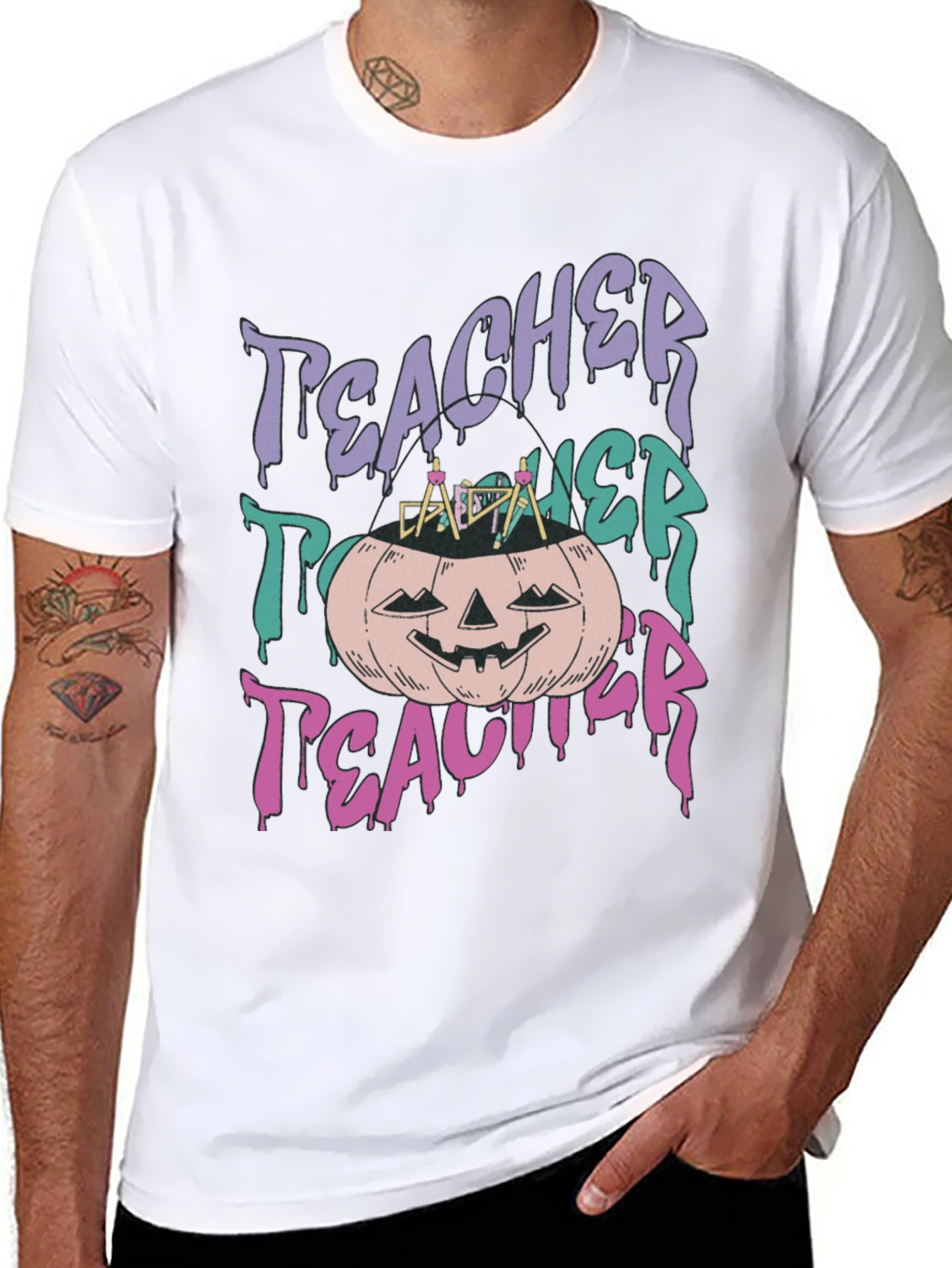 Teacher Halloween Pumpkin T-Shirt