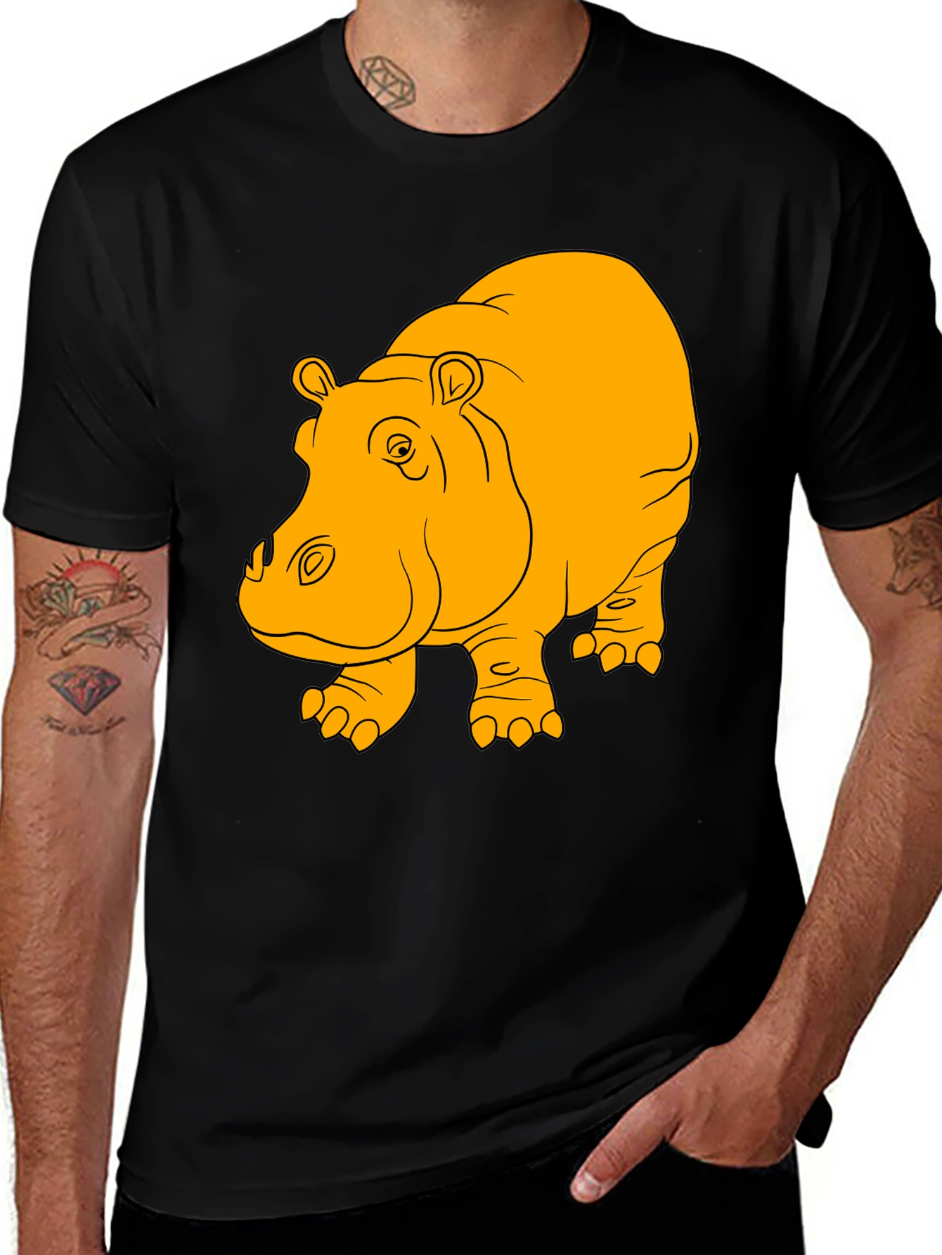 Hippo Graphic T-Shirt - Black