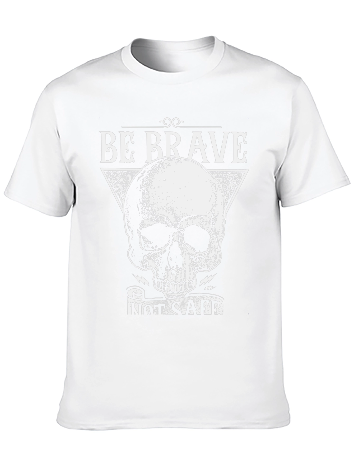 Be Brave T-Shirt with Skull Graphic - Black