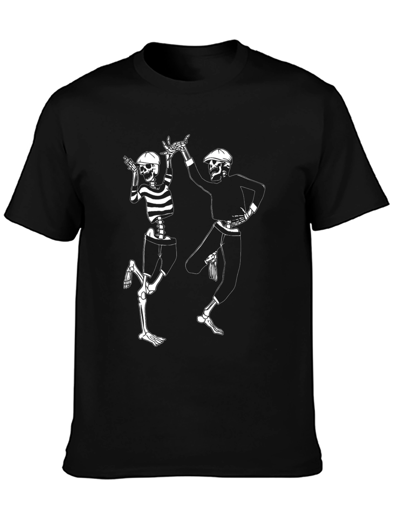 Dancing Skeletons Graphic Tee - Black