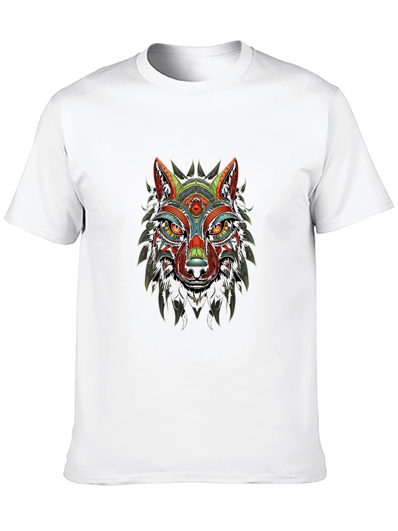 Aztec Wolf Graphic Black T-Shirt
