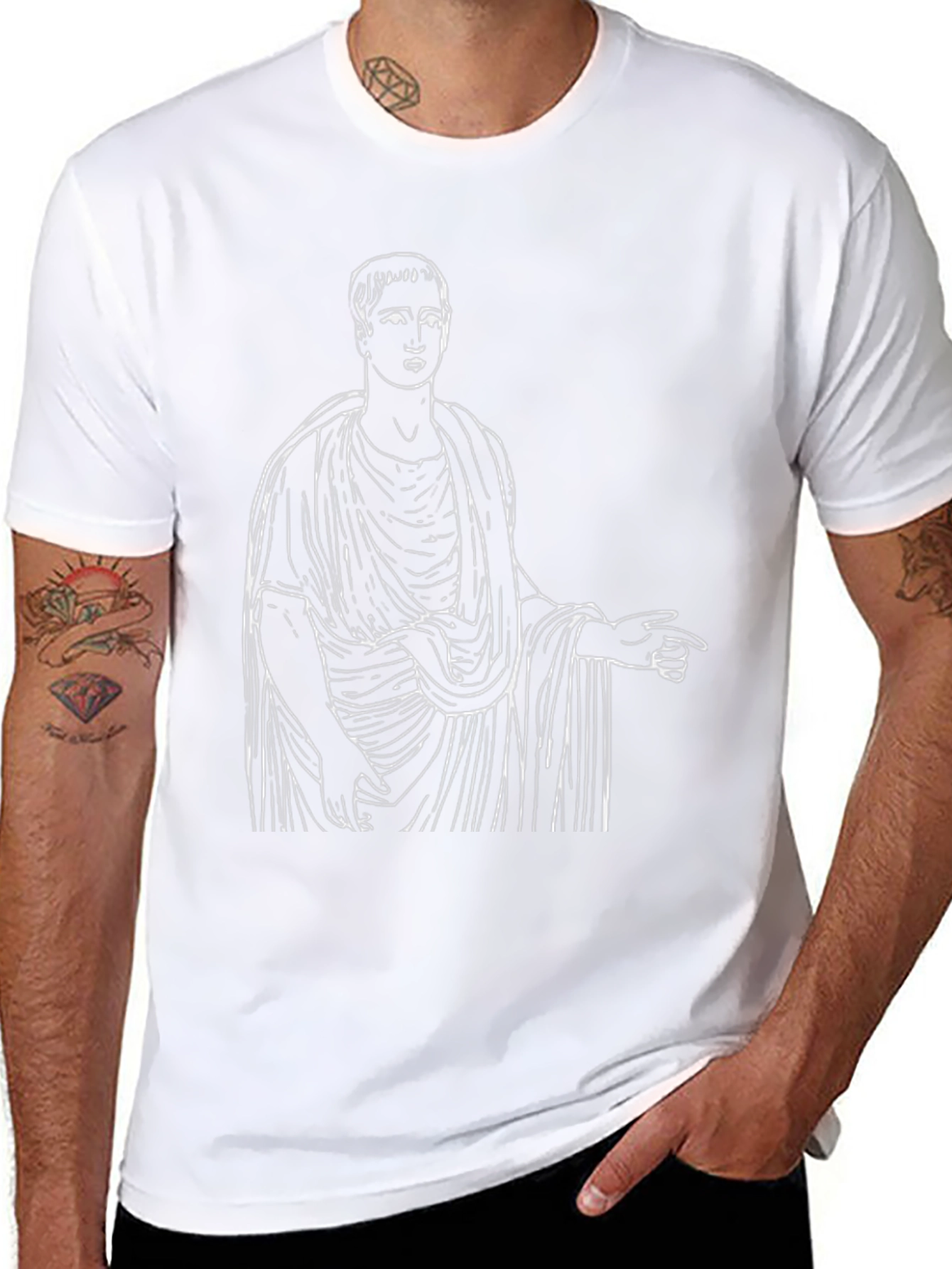 Ancient Roman Toga Graphic Tee - Black