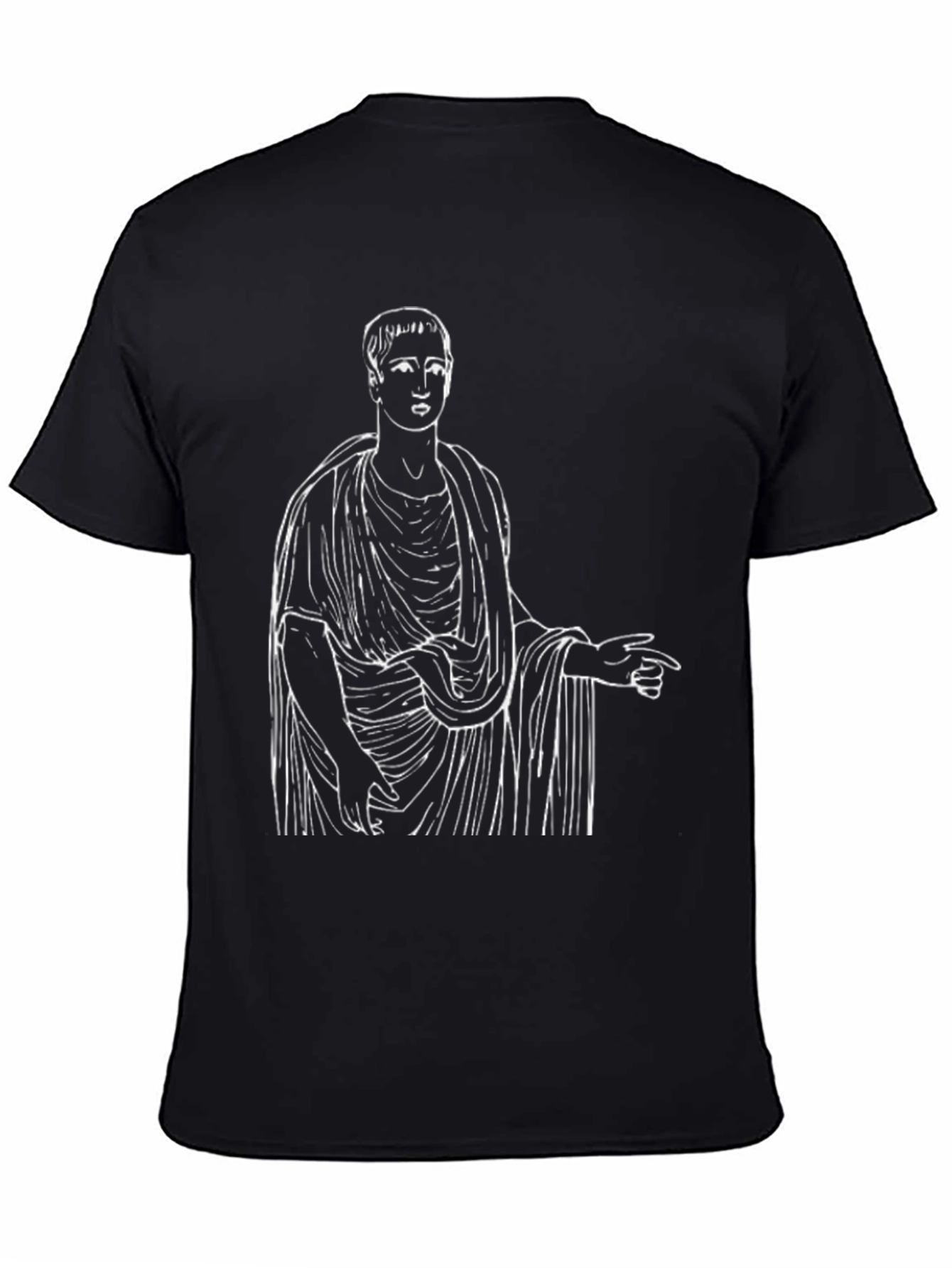 Ancient Roman Toga Graphic Tee - Black