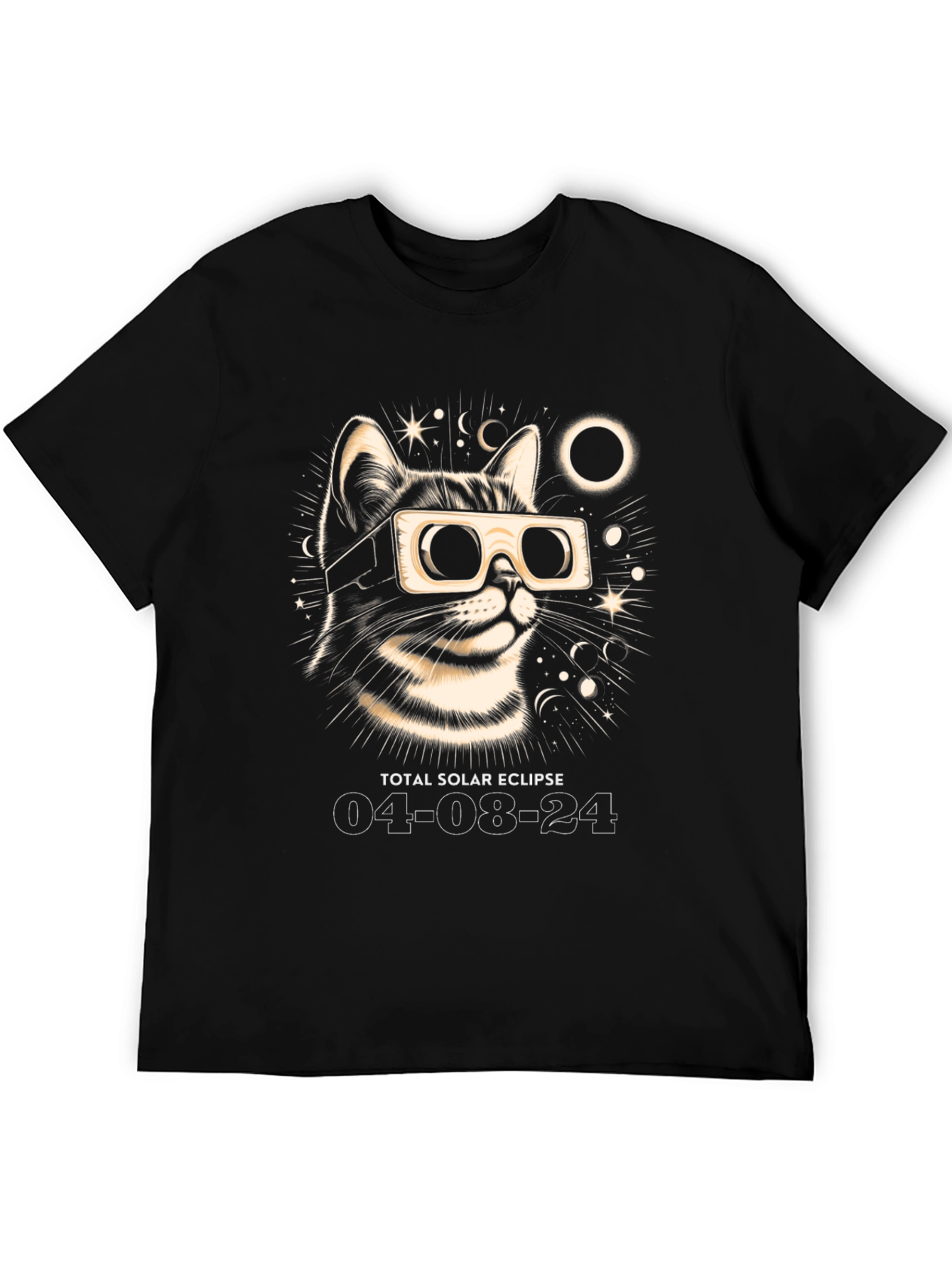 Total Solar Eclipse 2024 Cat T-Shirt