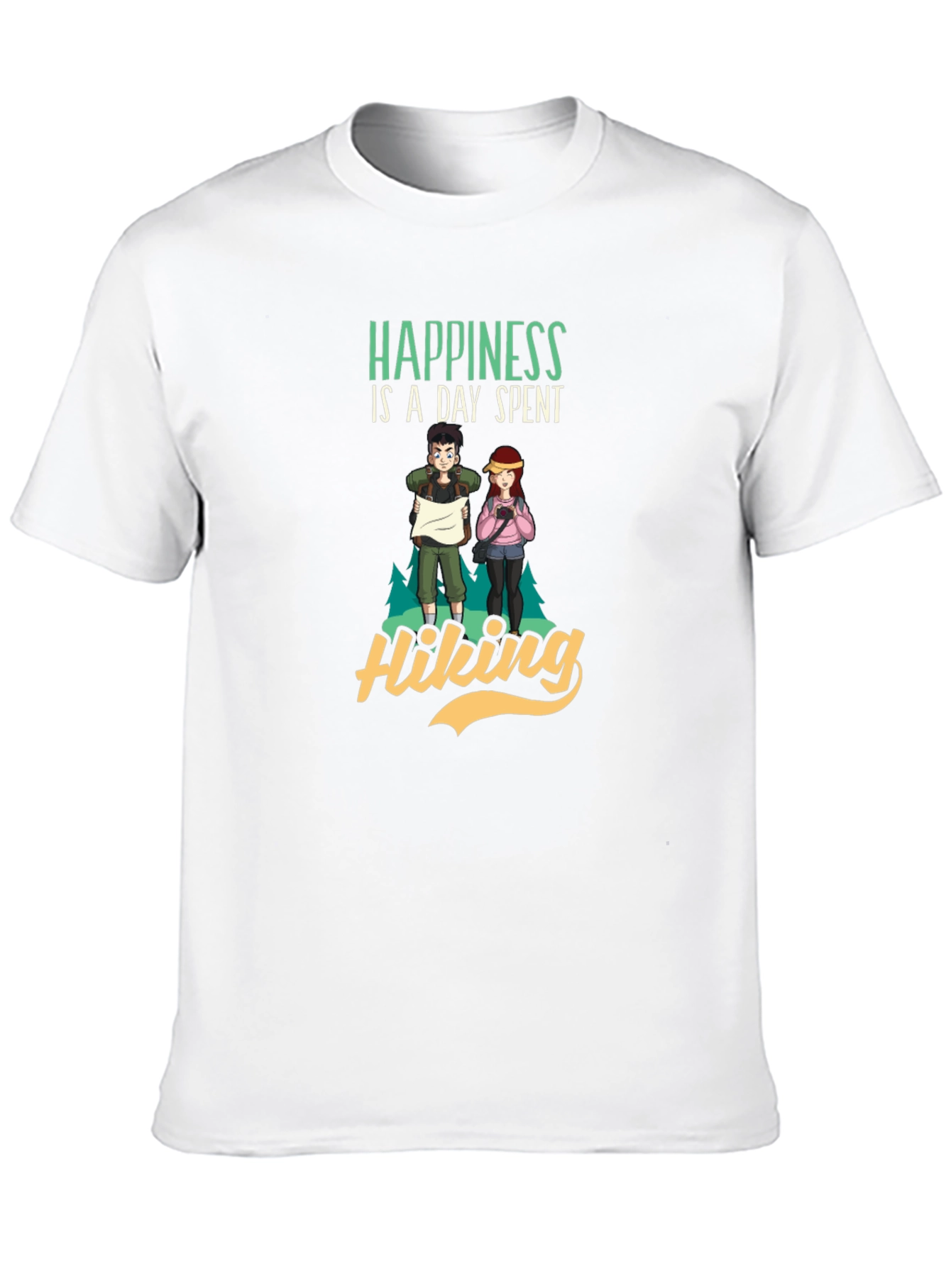 Happiness is a Day Spent Hiking Graphic T-Shirt