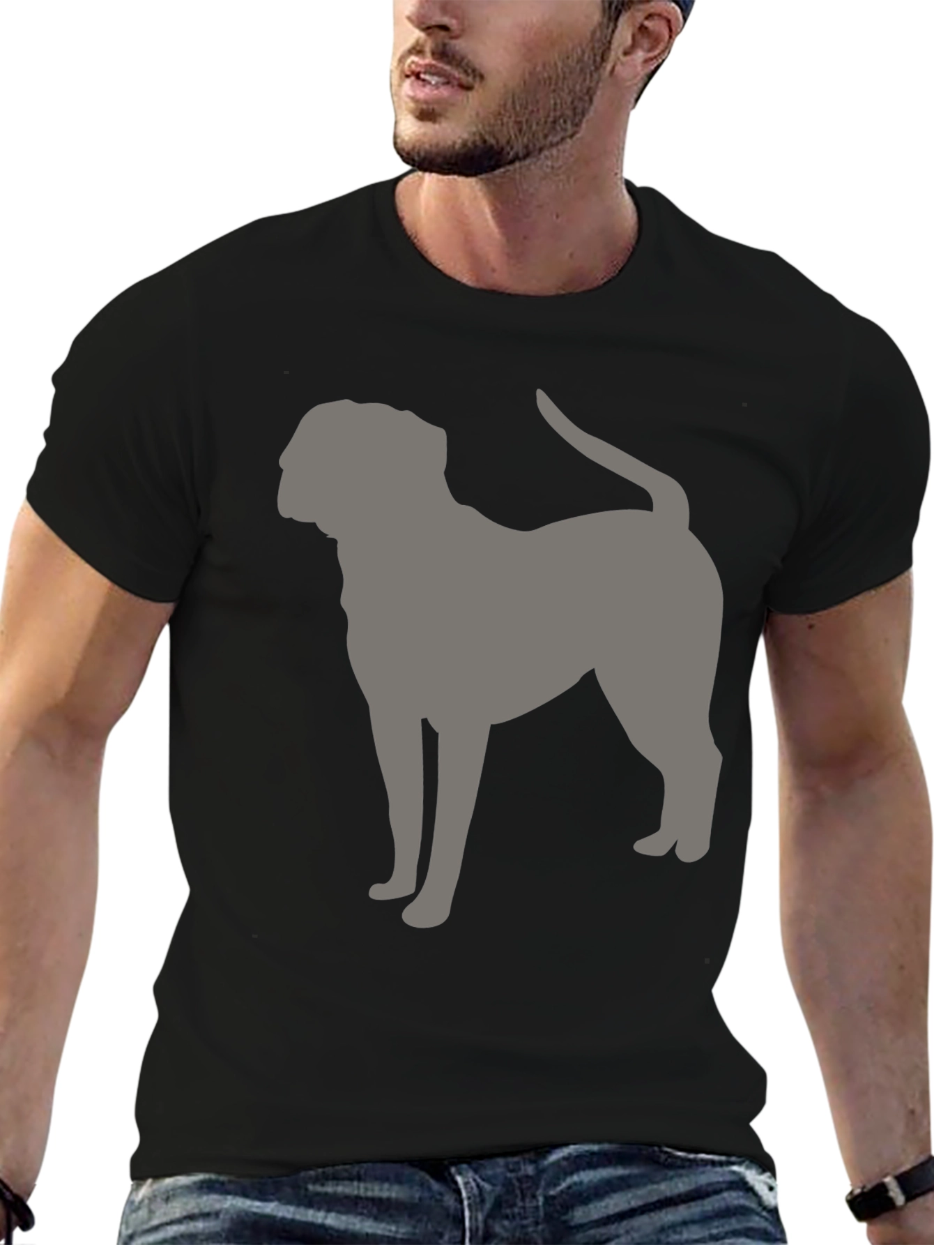 Dog Silhouette Graphic Tee - Modern Casual Style