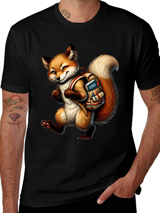 Fox Goes to School T-Shirt - Cute Animal Graphic Tee