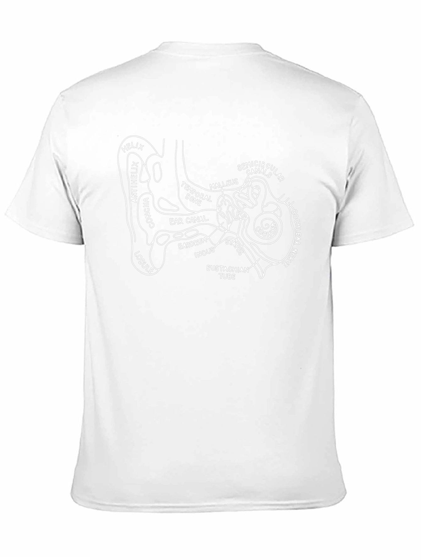 Human Ear Anatomy Diagram T-Shirt - Medical Science Tee