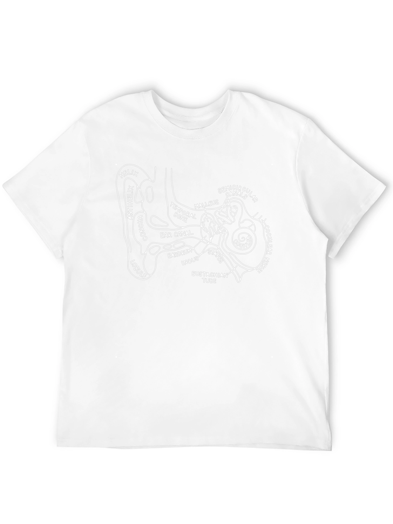 Human Ear Anatomy Diagram T-Shirt - Medical Science Tee