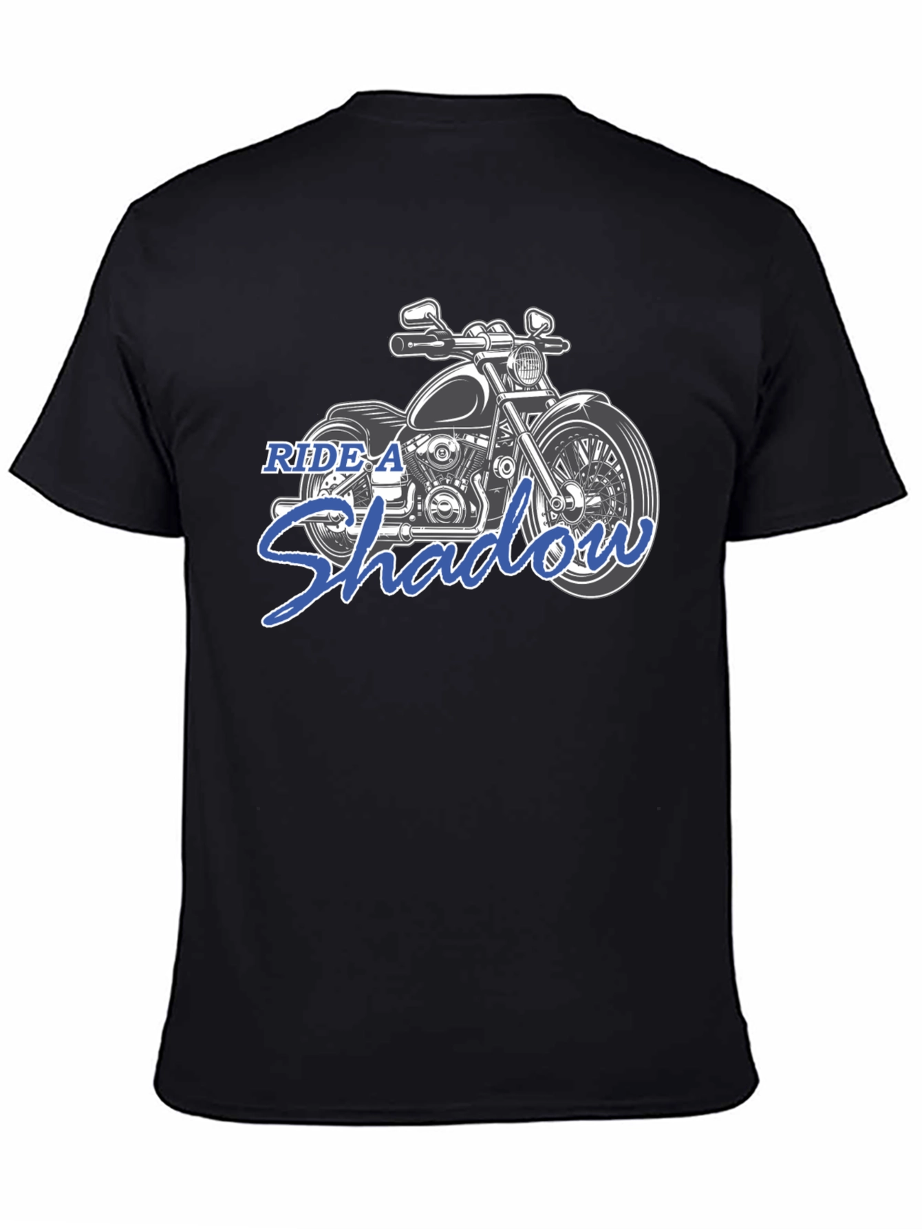 Ride A Shadow Motorcycle Graphic Tee - Black
