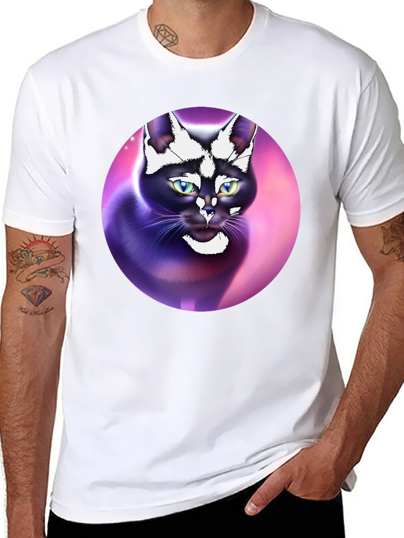 Black Cat Portrait Graphic Tee