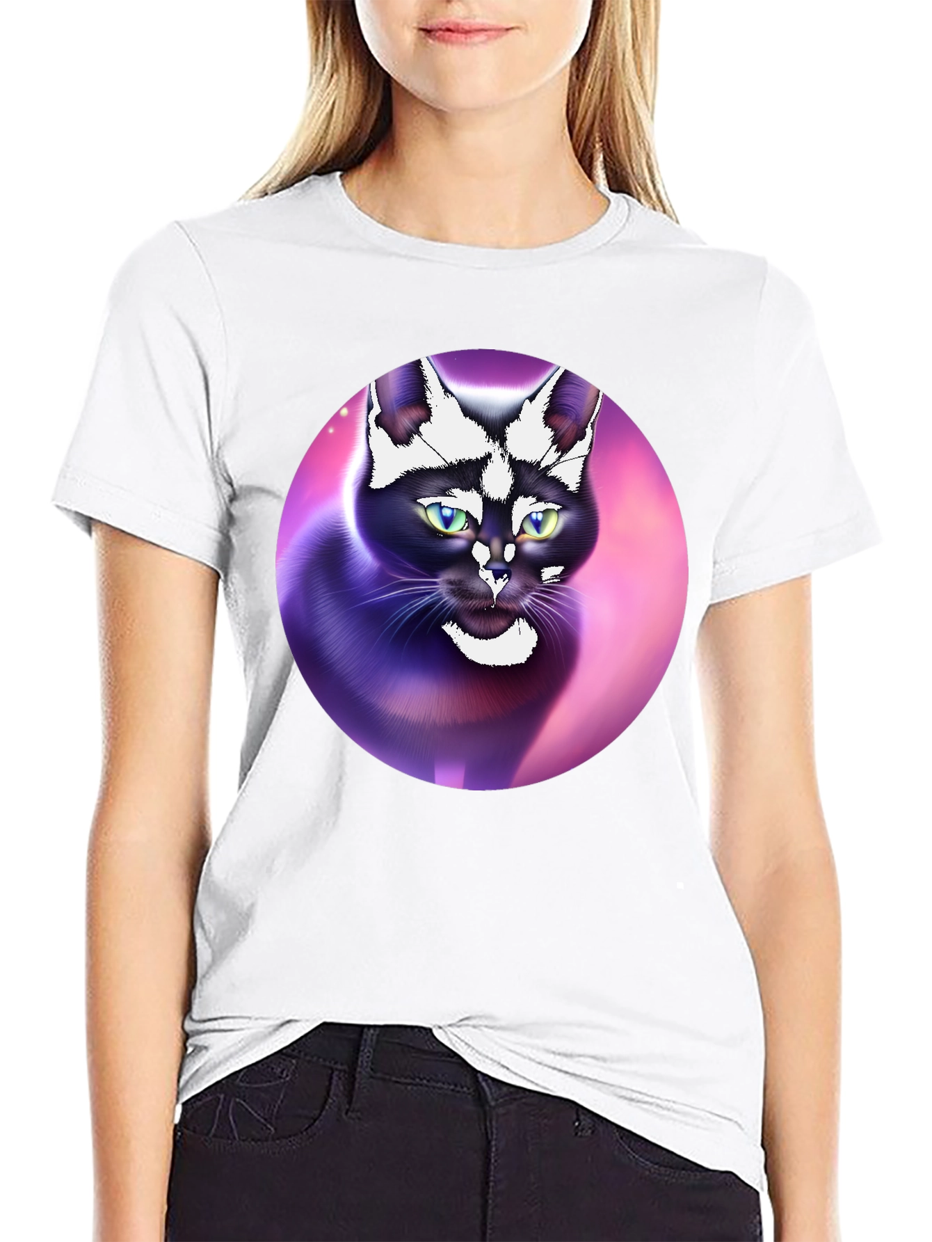 Black Cat Portrait Graphic Tee