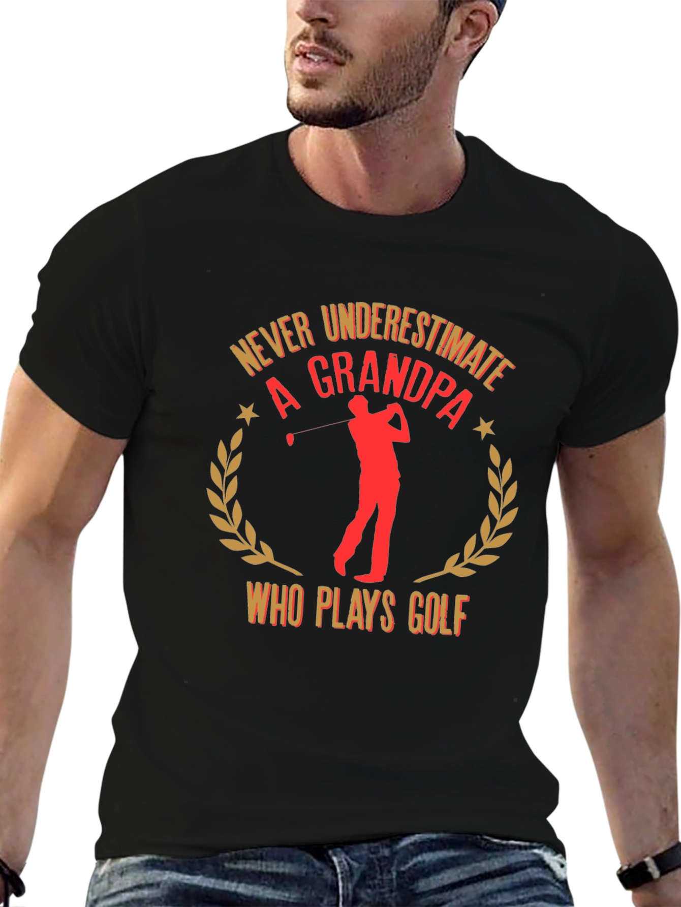 Never Underestimate a Grandpa Golf T-Shirt