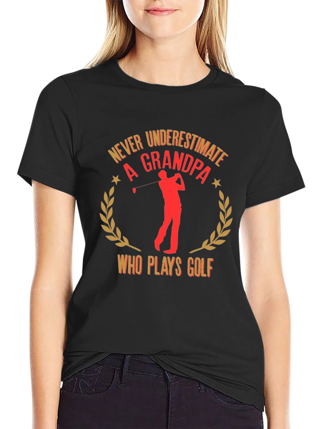 Never Underestimate a Grandpa Golf T-Shirt