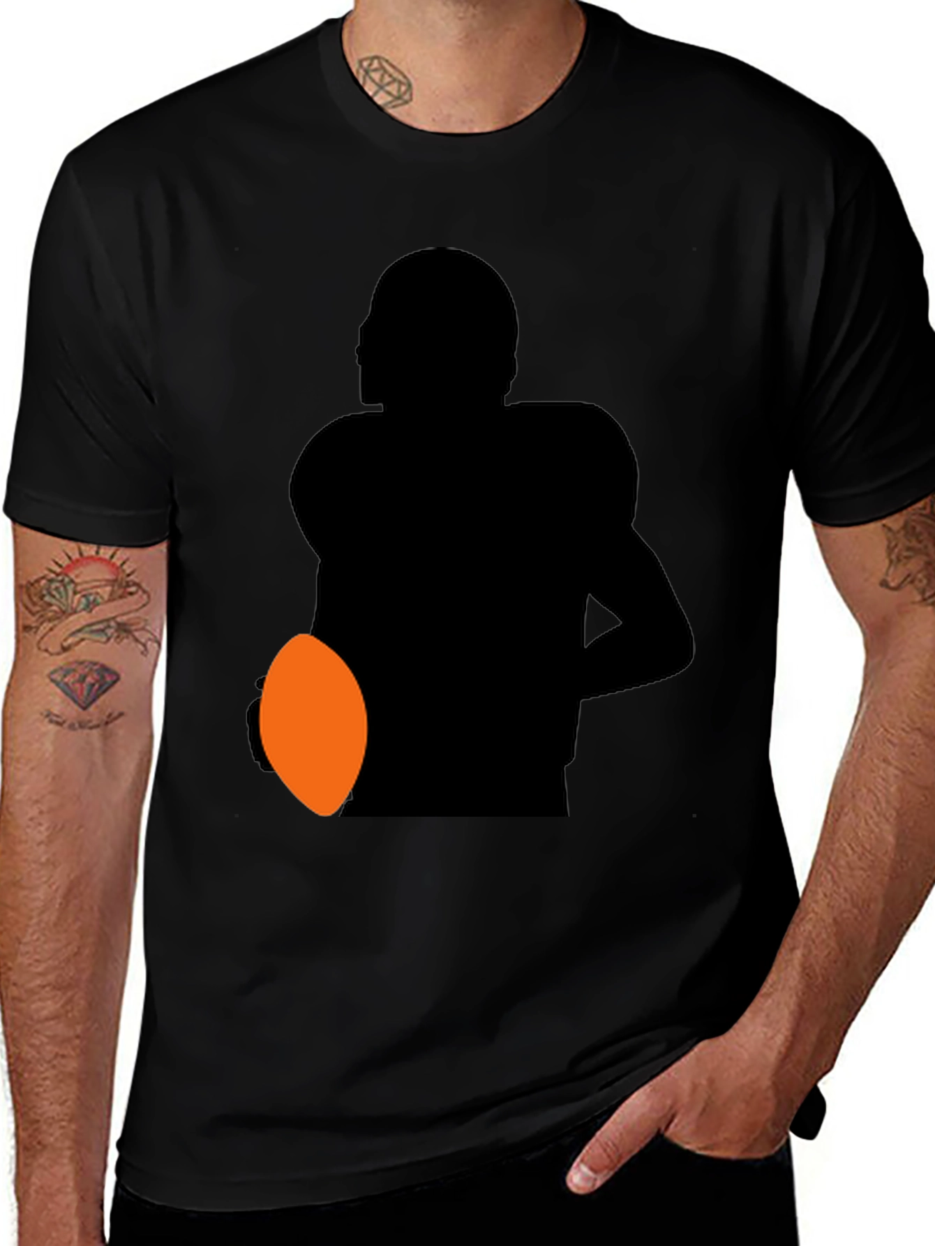 Football Player Silhouette Graphic Tee